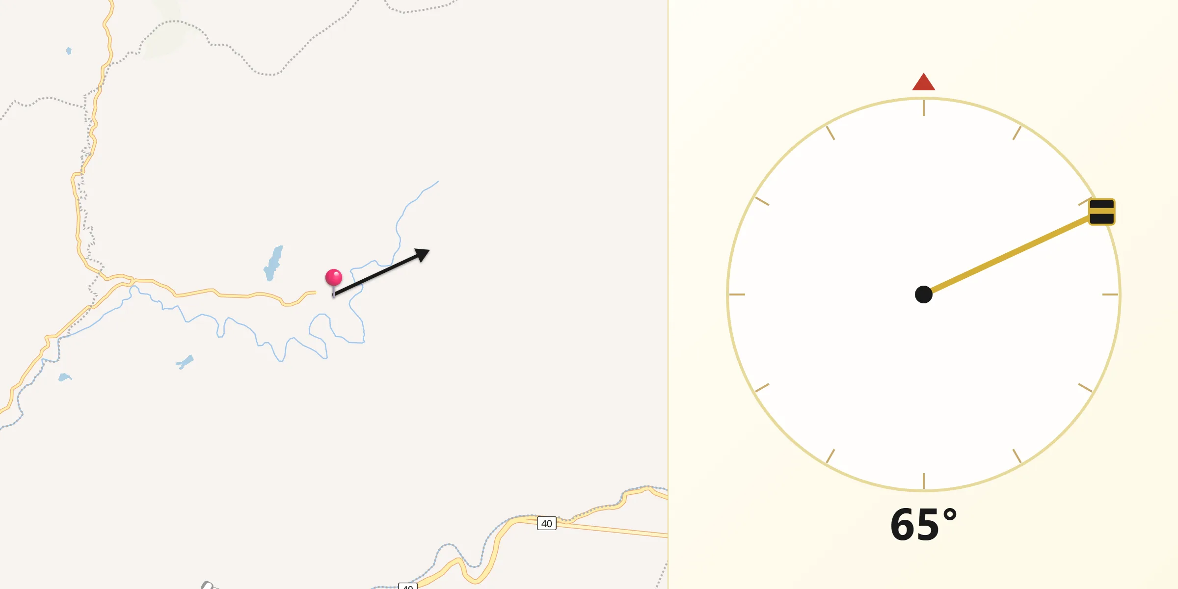 Dirección de la Qibla desde Nilo