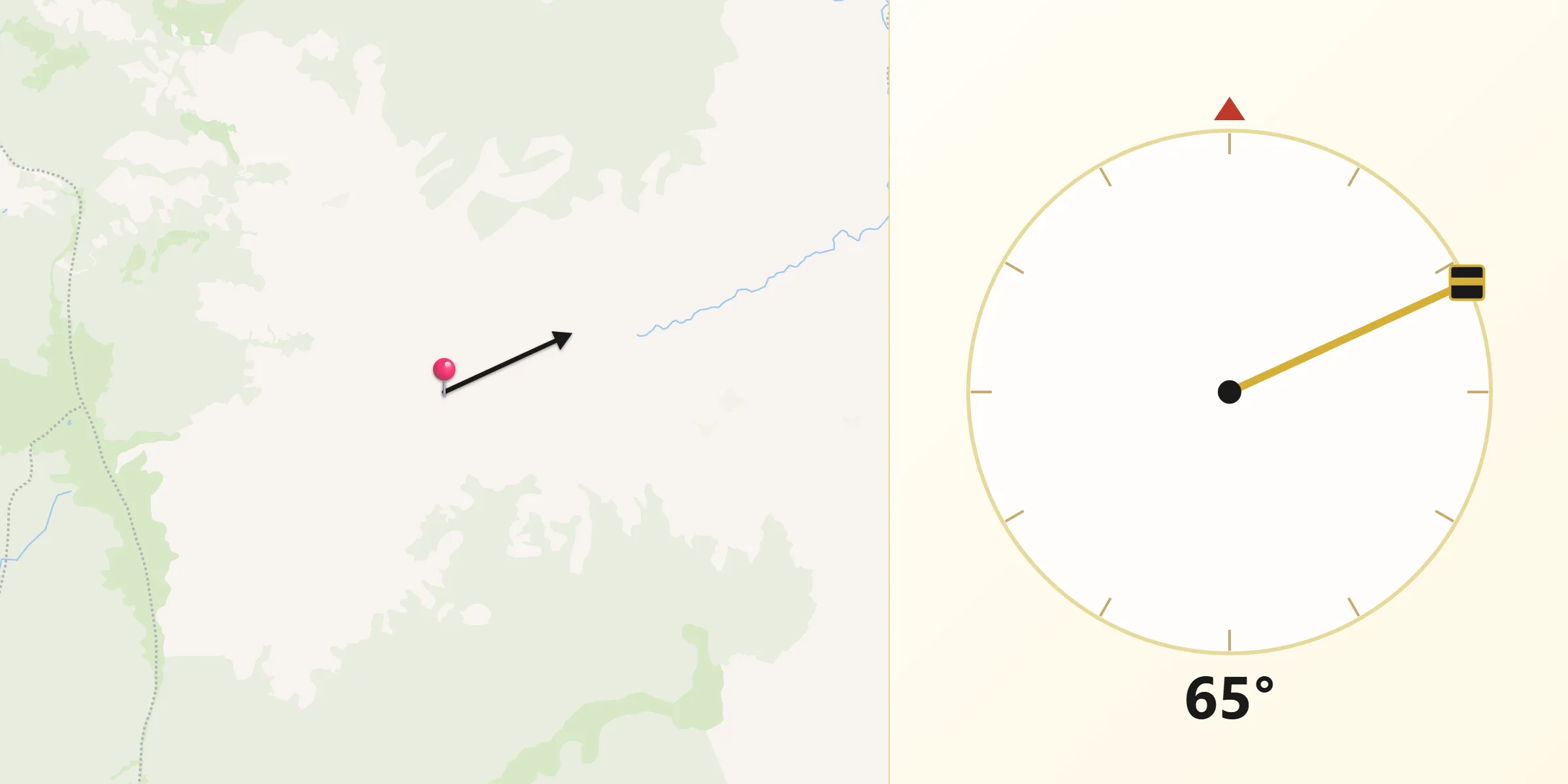 Dirección de la Qibla desde El Calvario