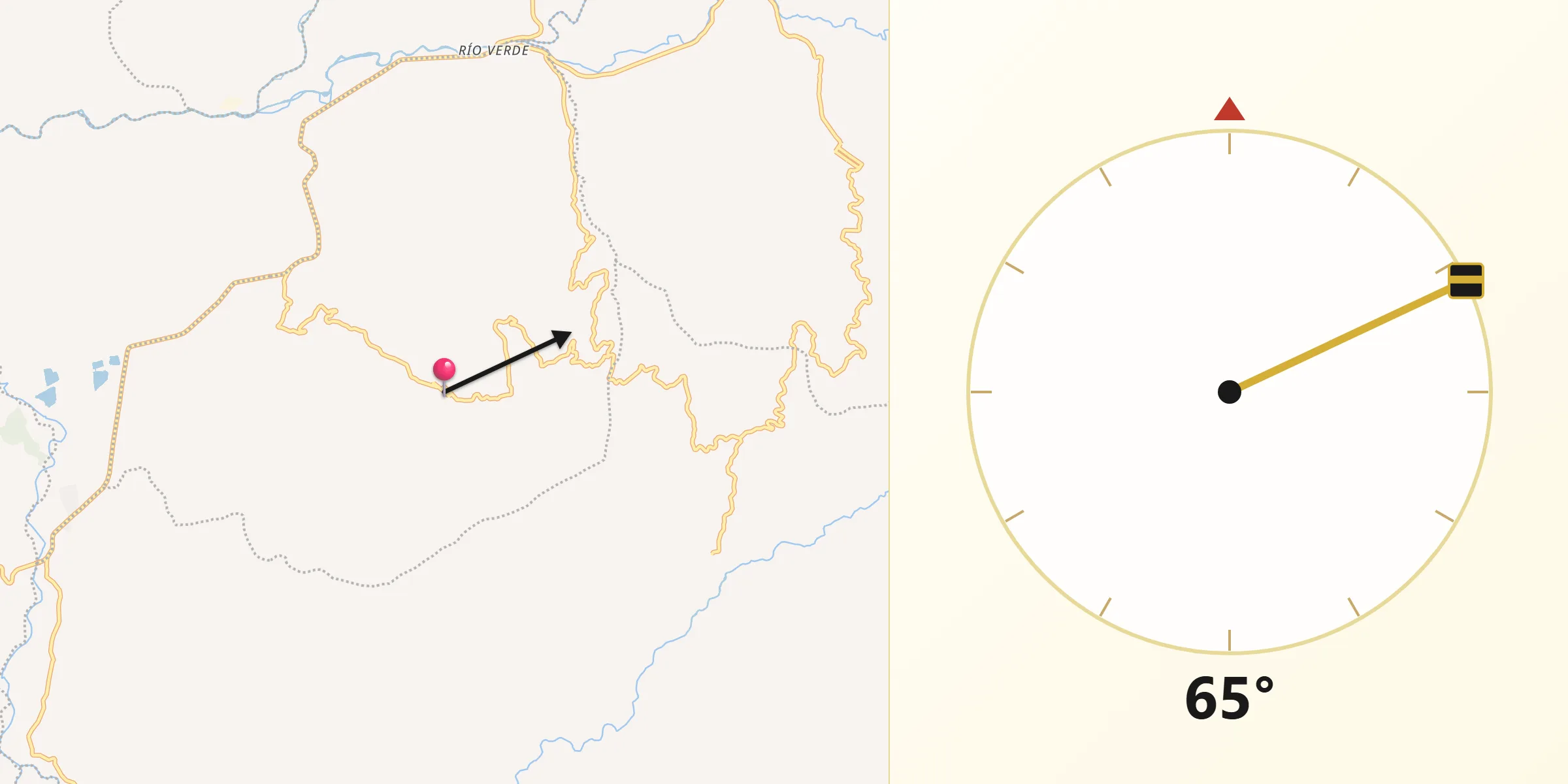Dirección de la Qibla desde Buenavista