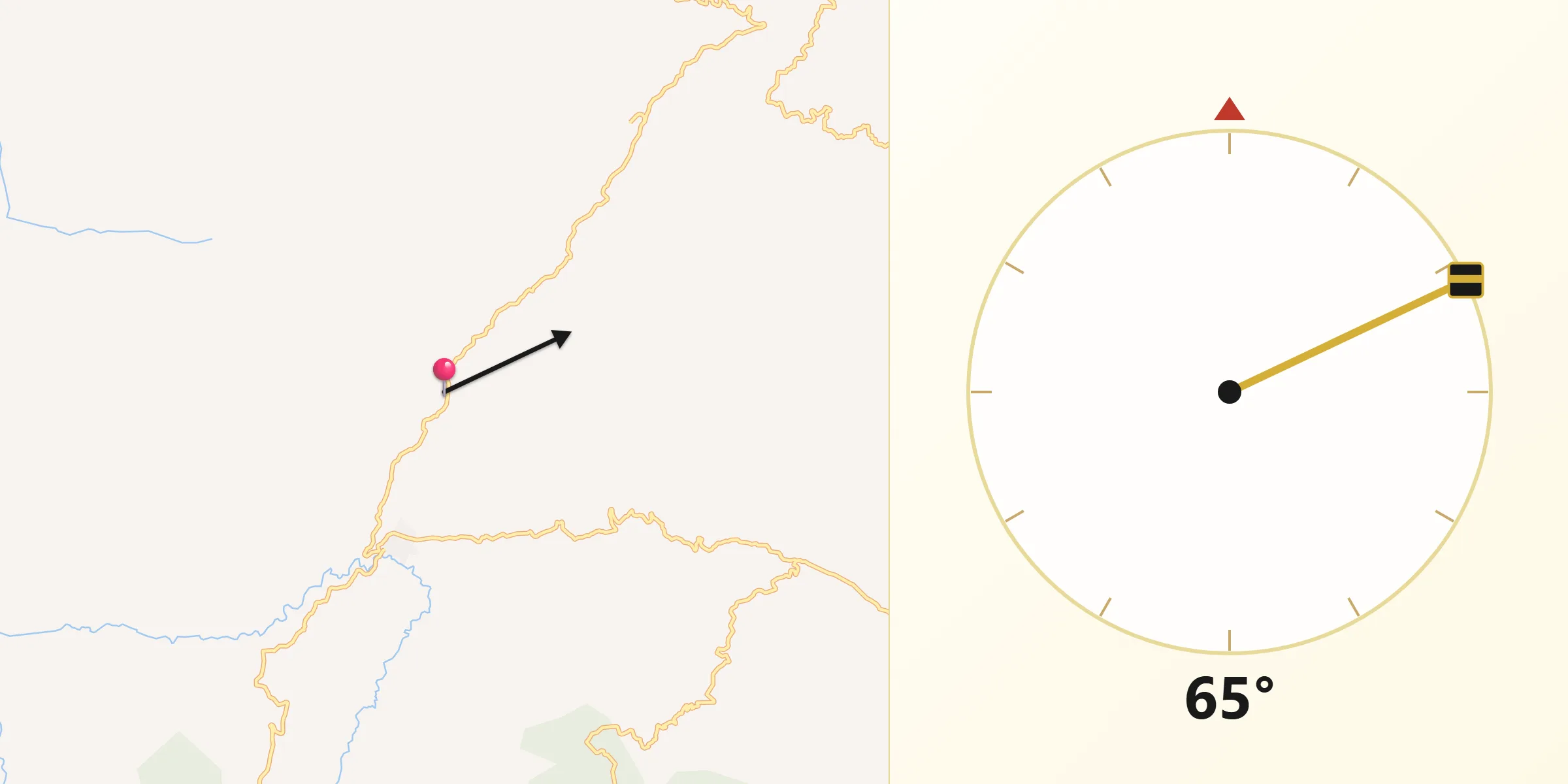 Dirección de la Qibla desde Bolívar