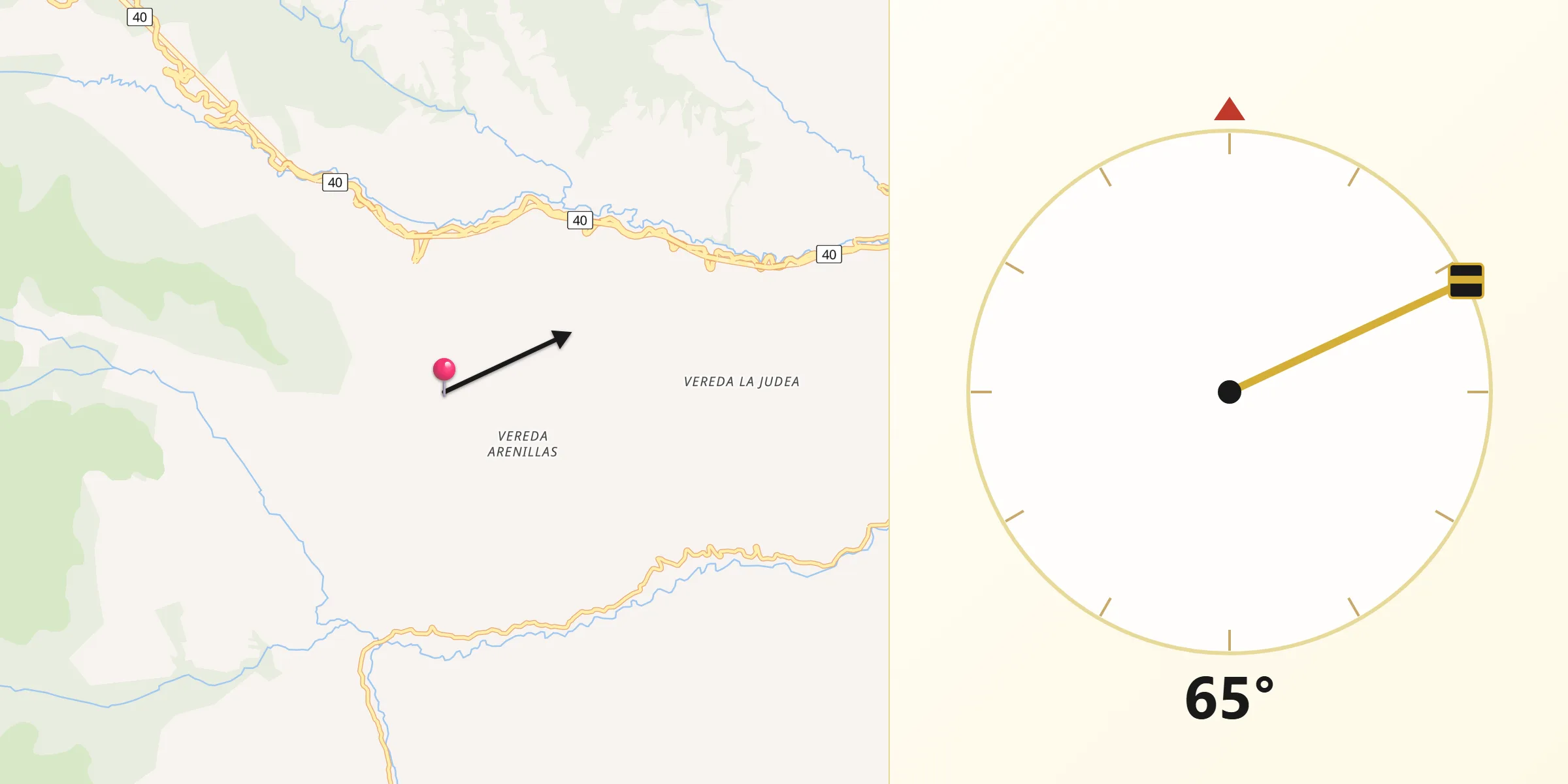 Dirección de la Qibla desde Cajamarca