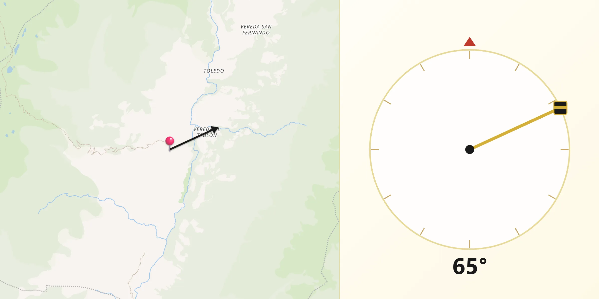 Dirección de la Qibla desde San Juanito