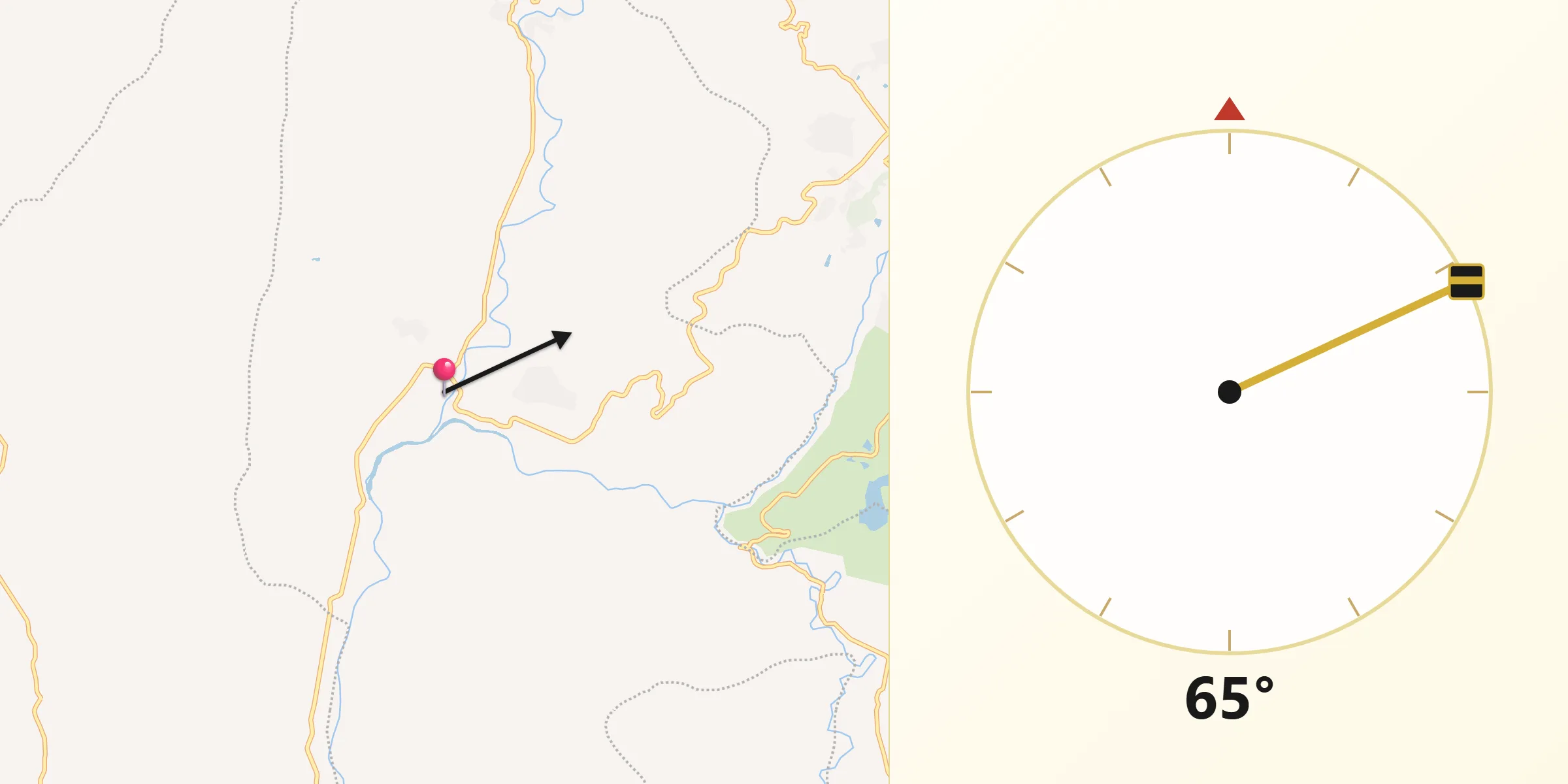 Dirección de la Qibla desde Apulo