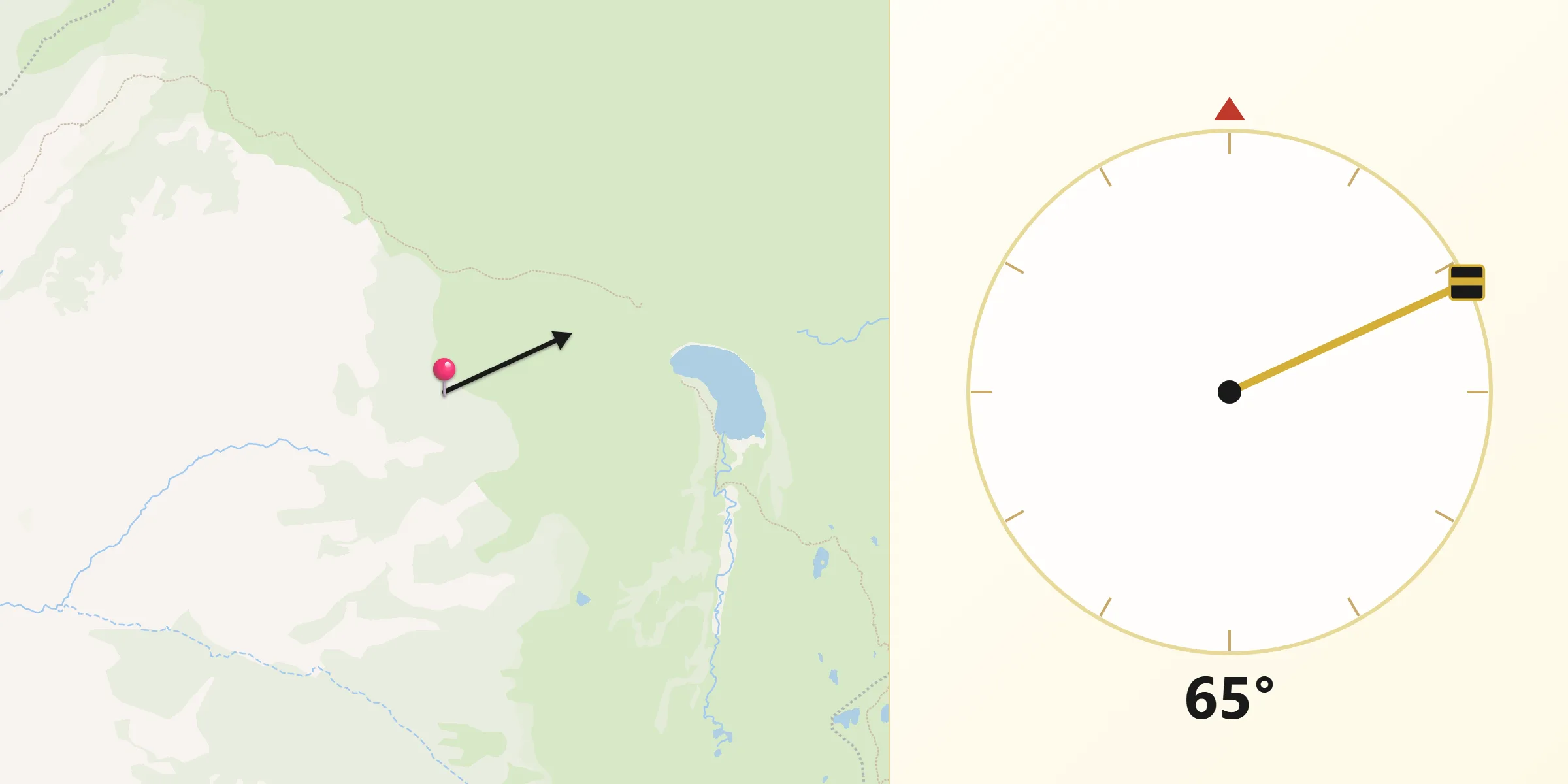 Dirección de la Qibla desde Fomeque