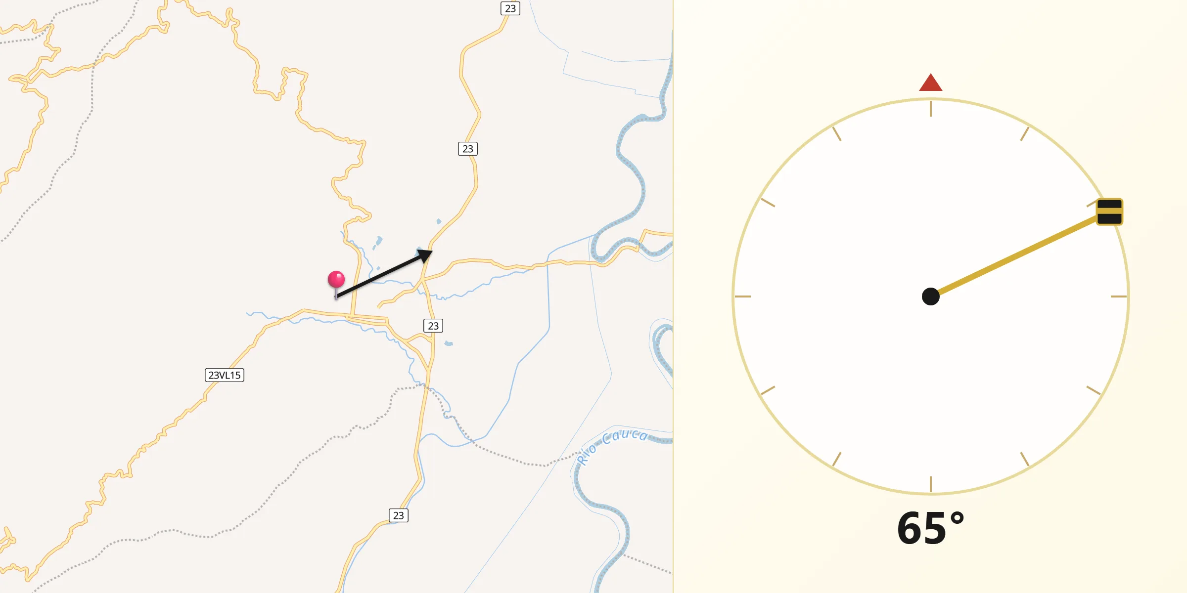Dirección de la Qibla desde Toro
