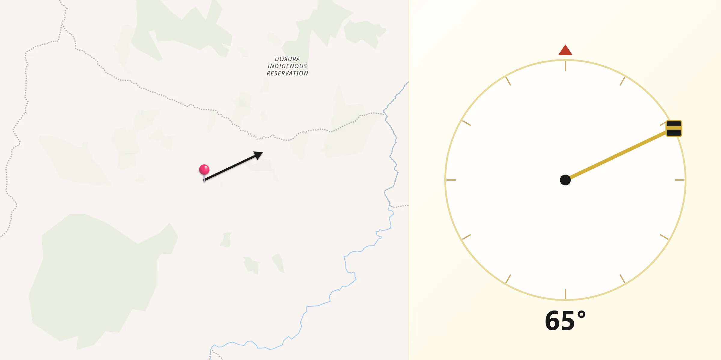 Dirección de la Qibla desde Versalles