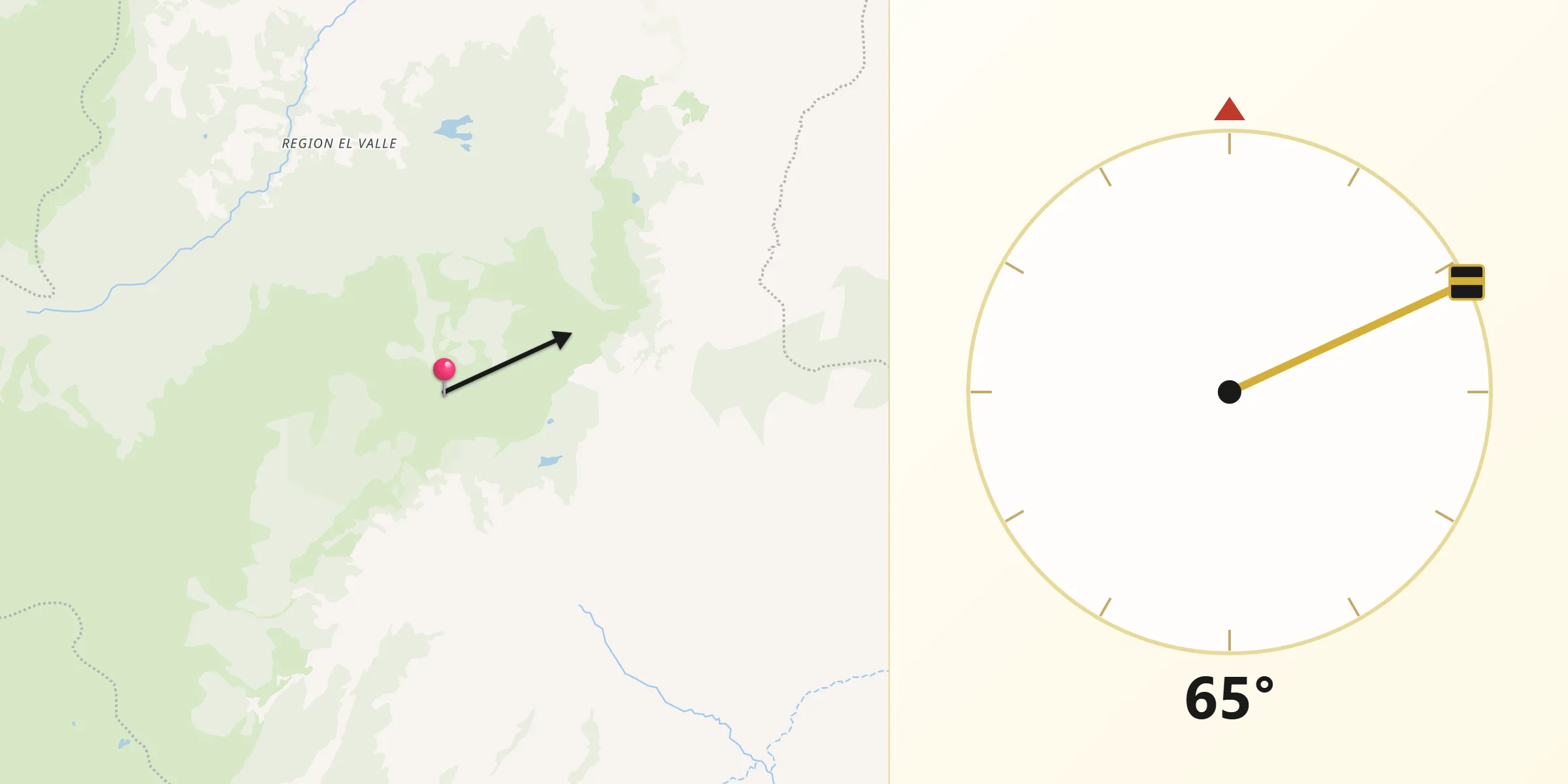 Dirección de la Qibla desde Junín