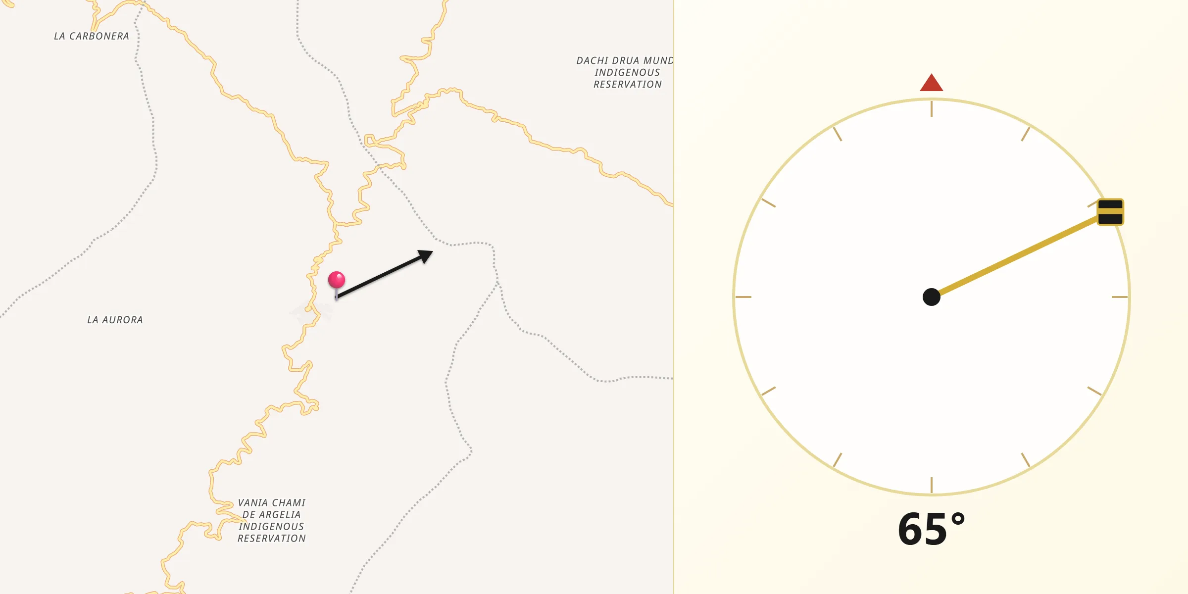 Dirección de la Qibla desde Argelia