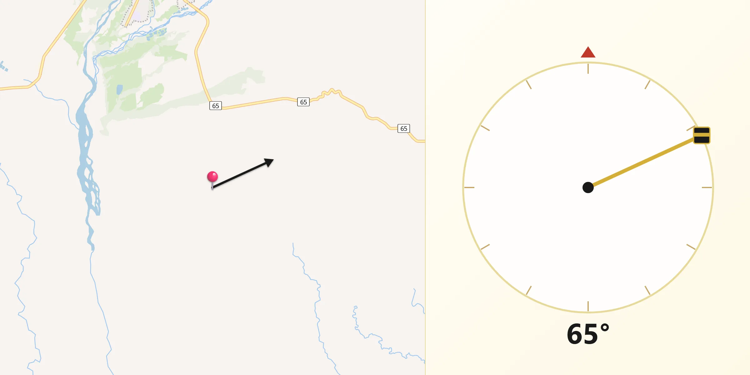 Dirección de la Qibla desde Monterrey