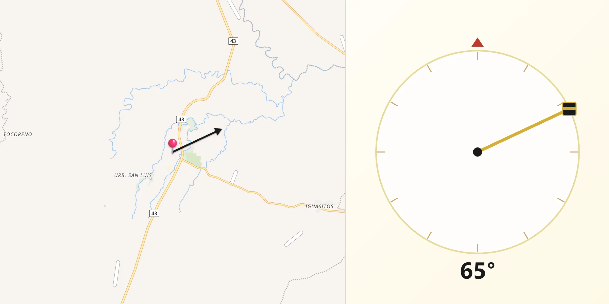 Dirección de la Qibla desde Lérida