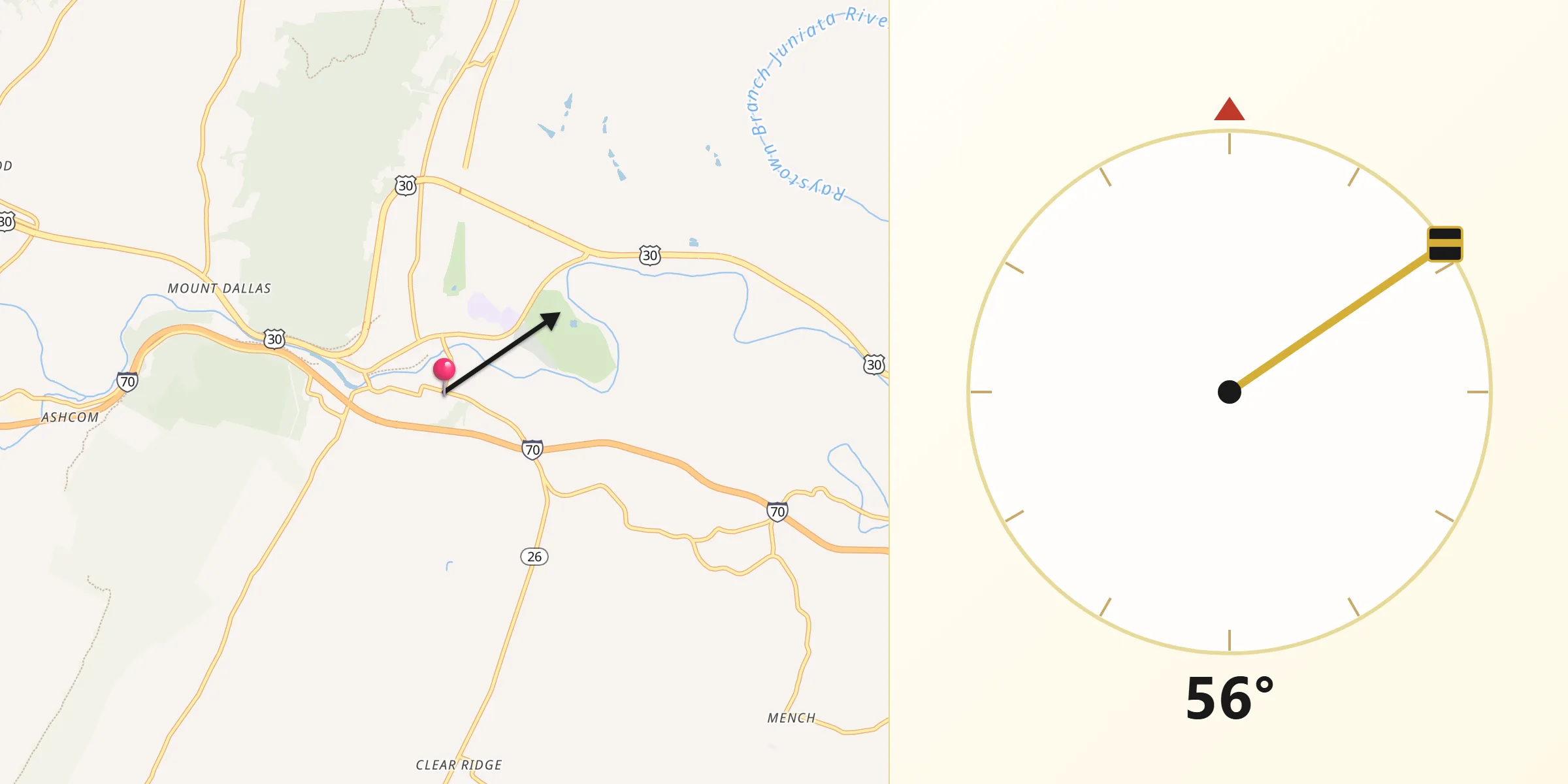 Qibla Direction from Earlston