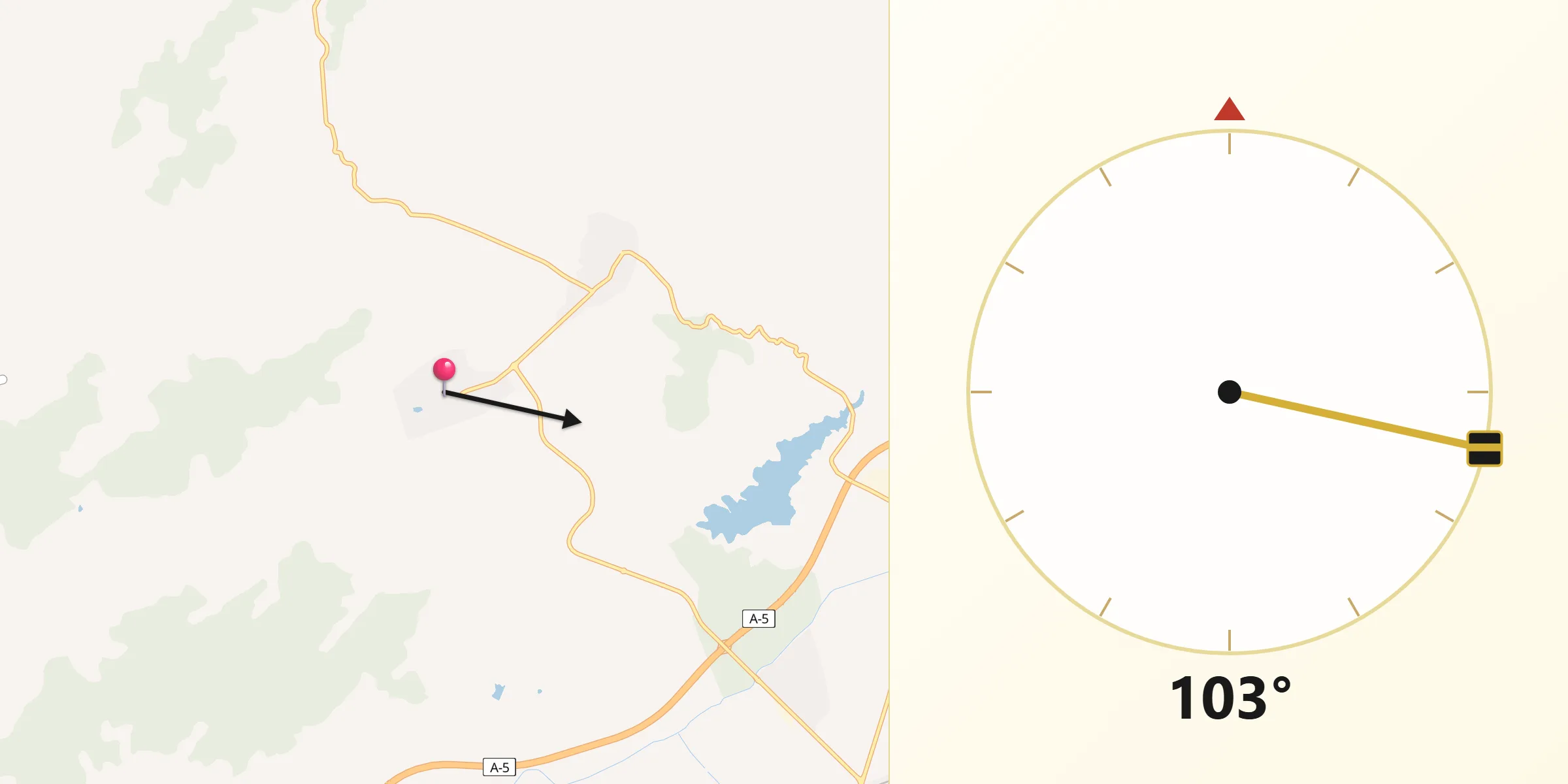 Dirección de la Qibla desde Mejorada