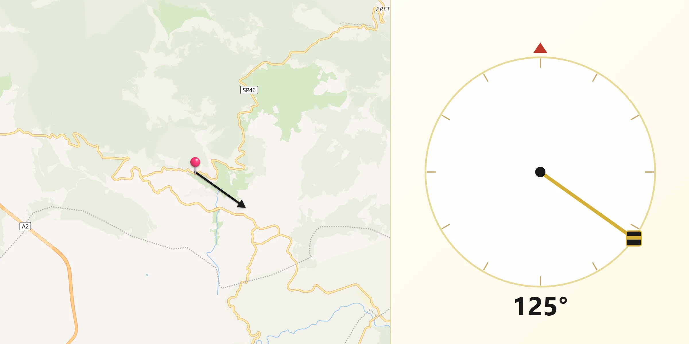 Direzione della Qibla da Castelluccio Superiore