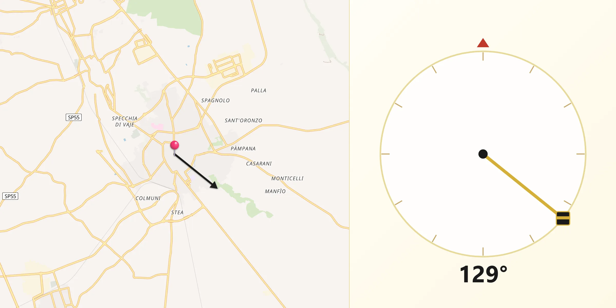 Direzione della Qibla da Casarano