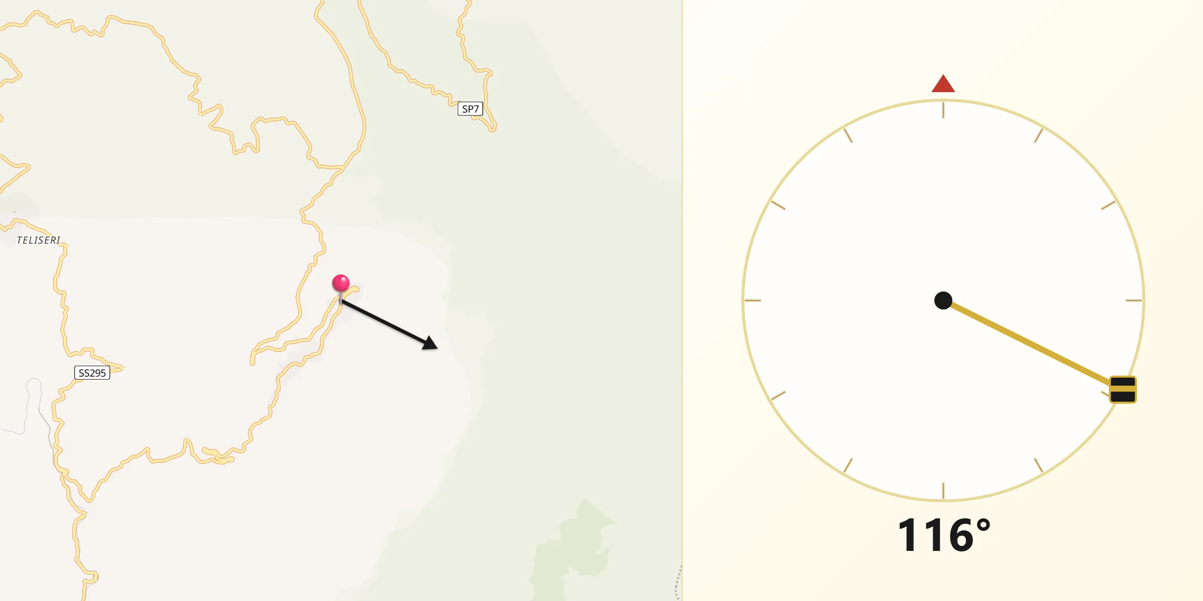 Direzione della Qibla da Desulo