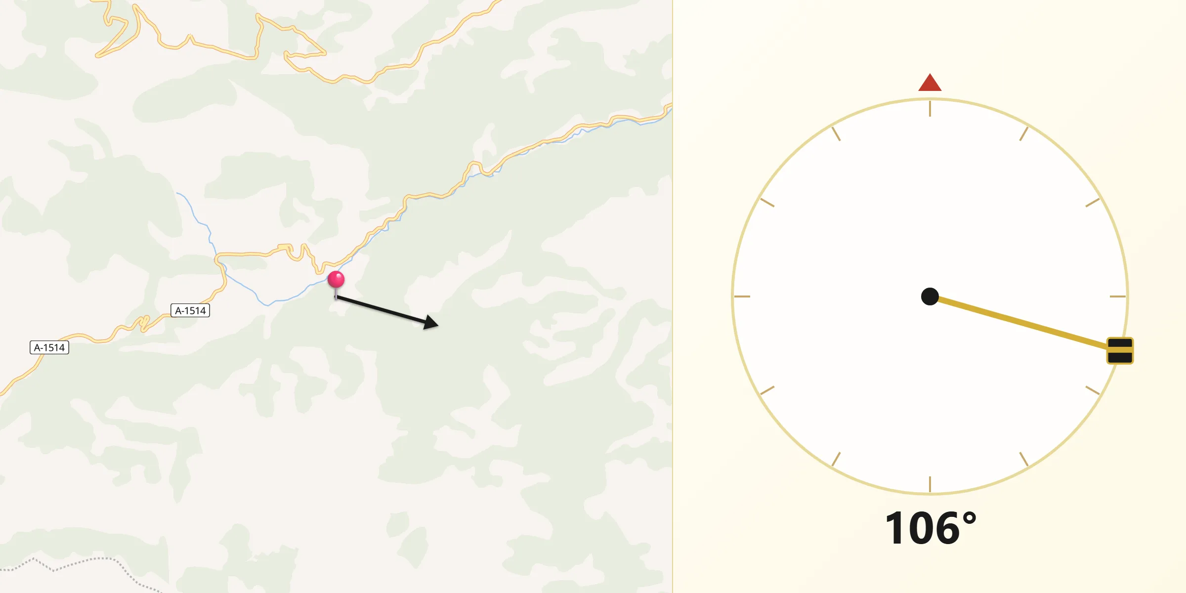 Dirección de la Qibla desde Torrijas