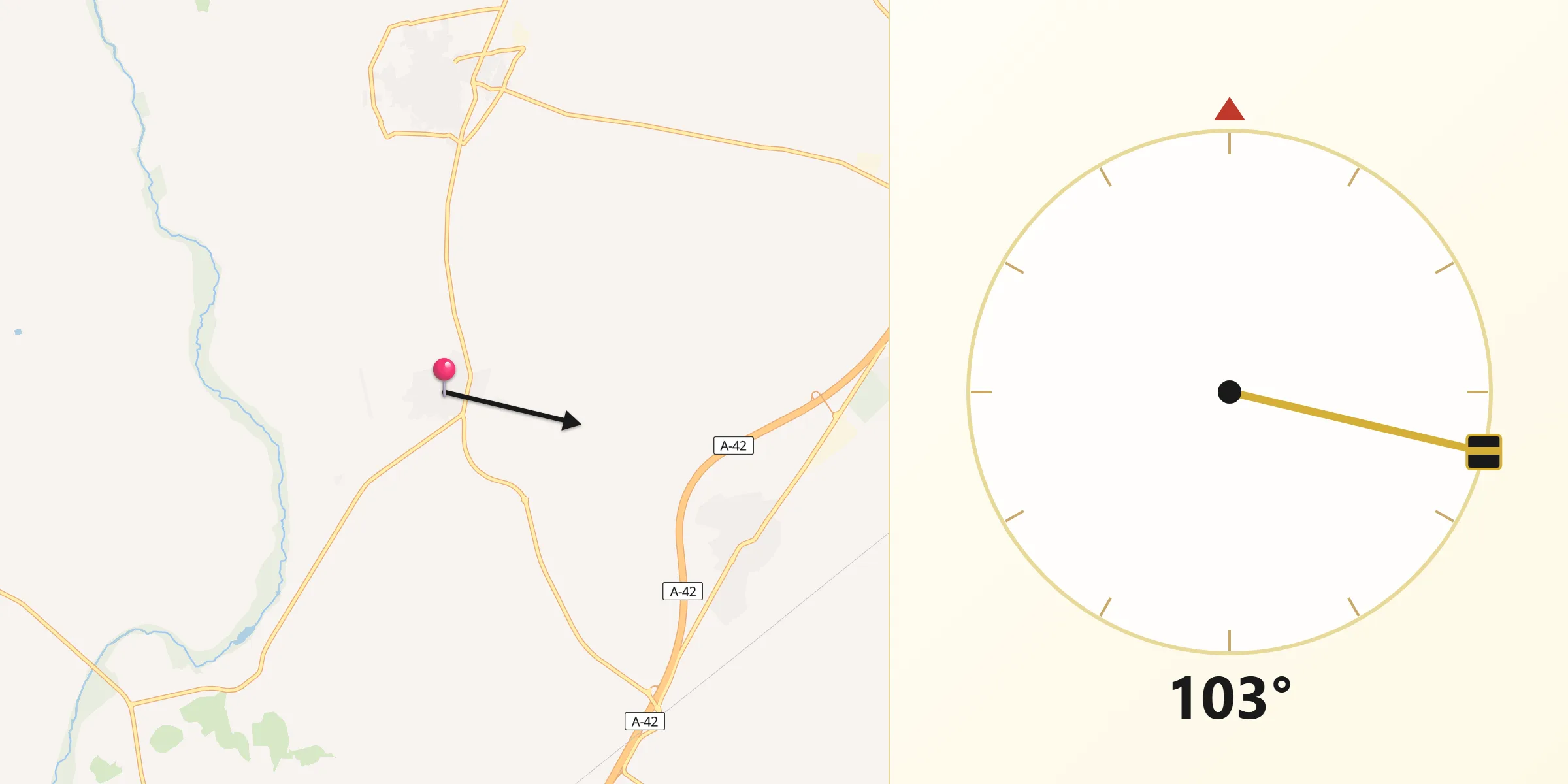 Dirección de la Qibla desde Yunclillos
