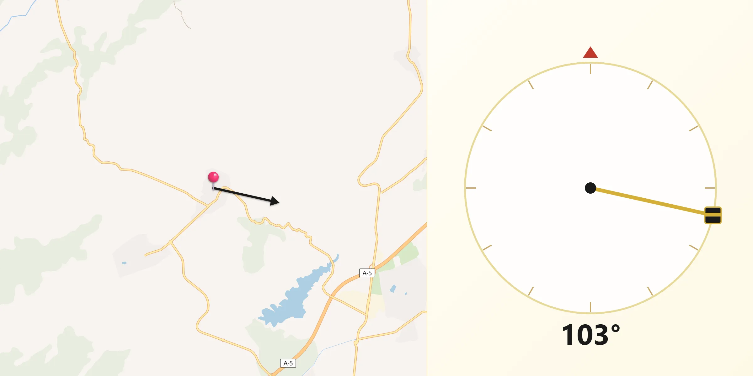 Dirección de la Qibla desde Segurilla