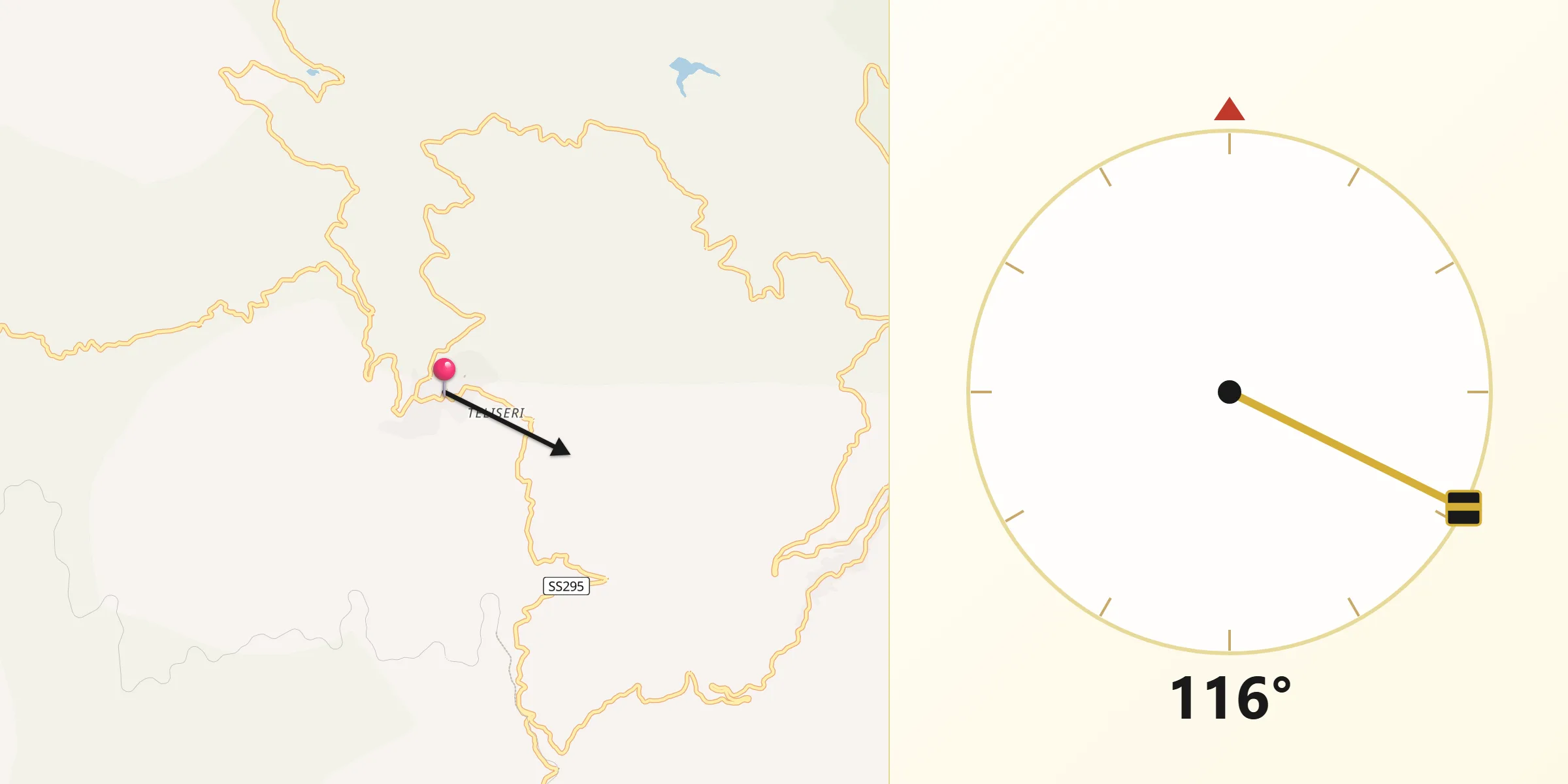 Direzione della Qibla da Tonara