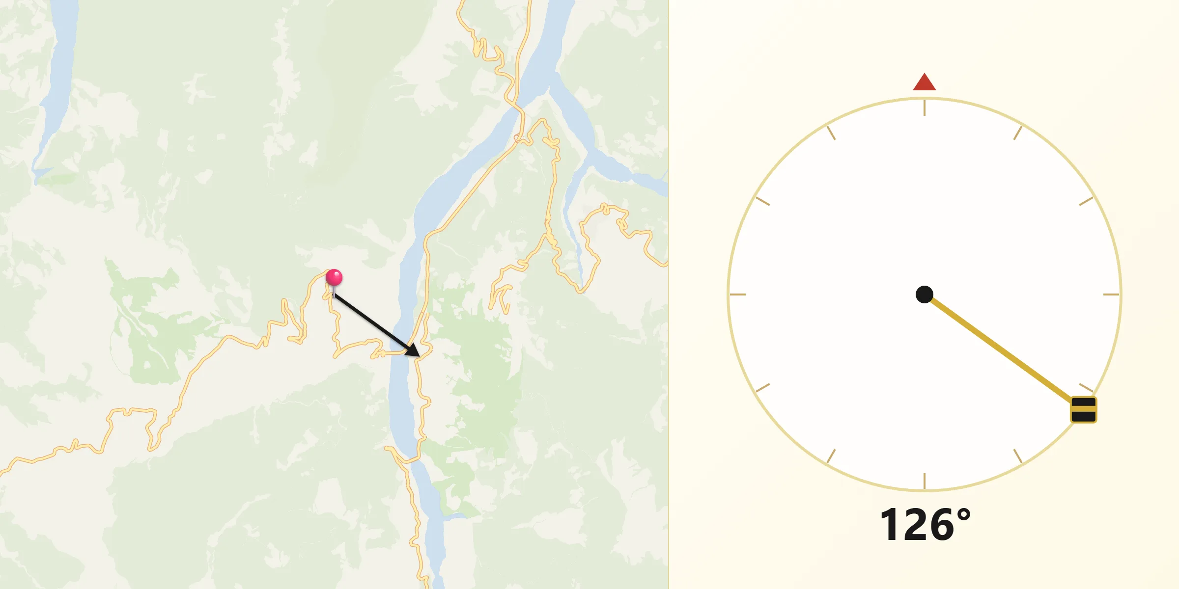 Direzione della Qibla da San Costantino Albanese