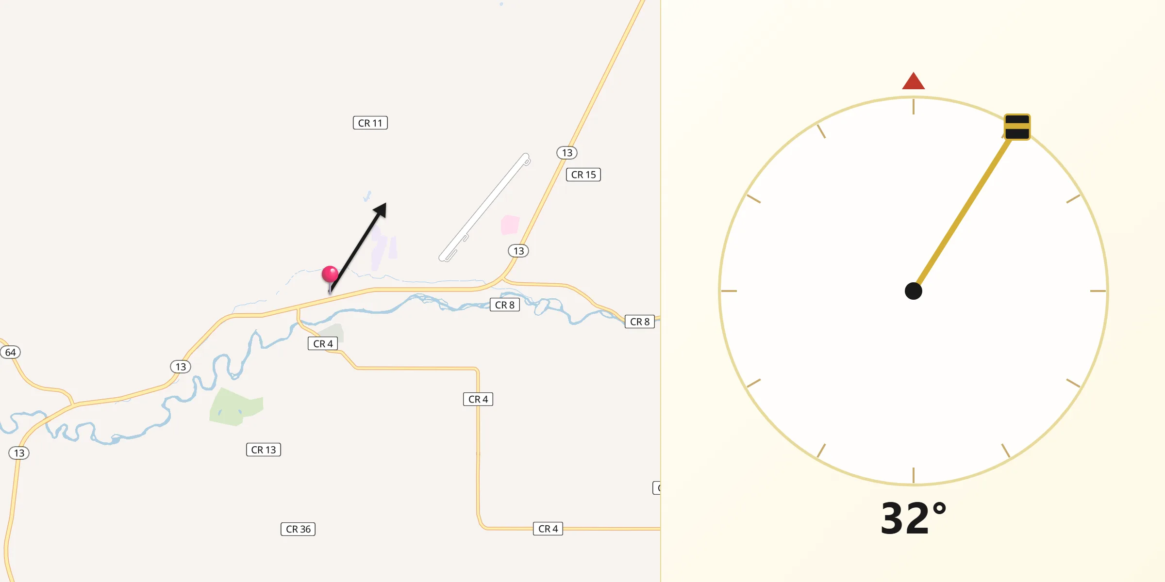 Qibla Direction from Meeker