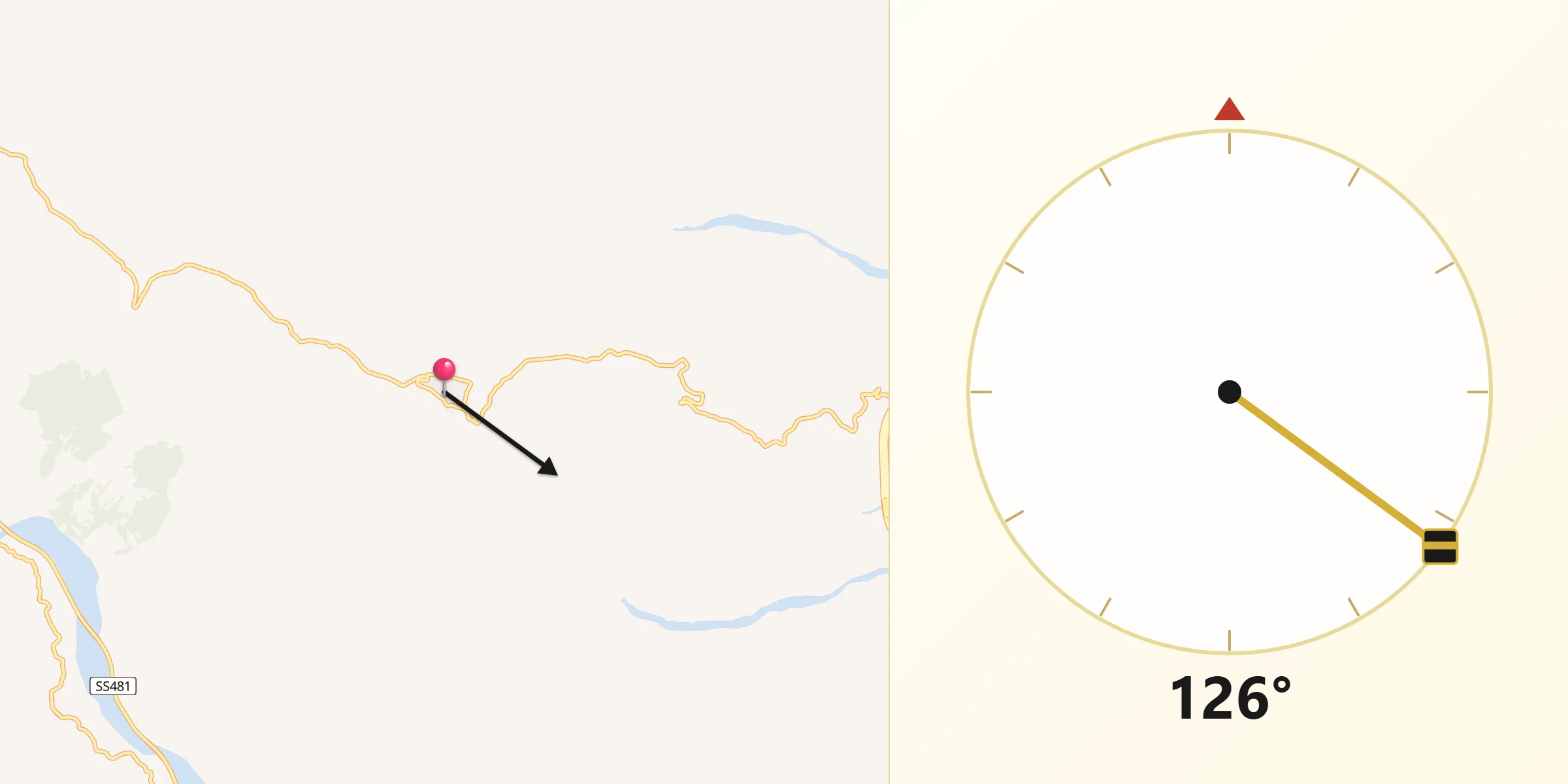 Direzione della Qibla da Montegiordano