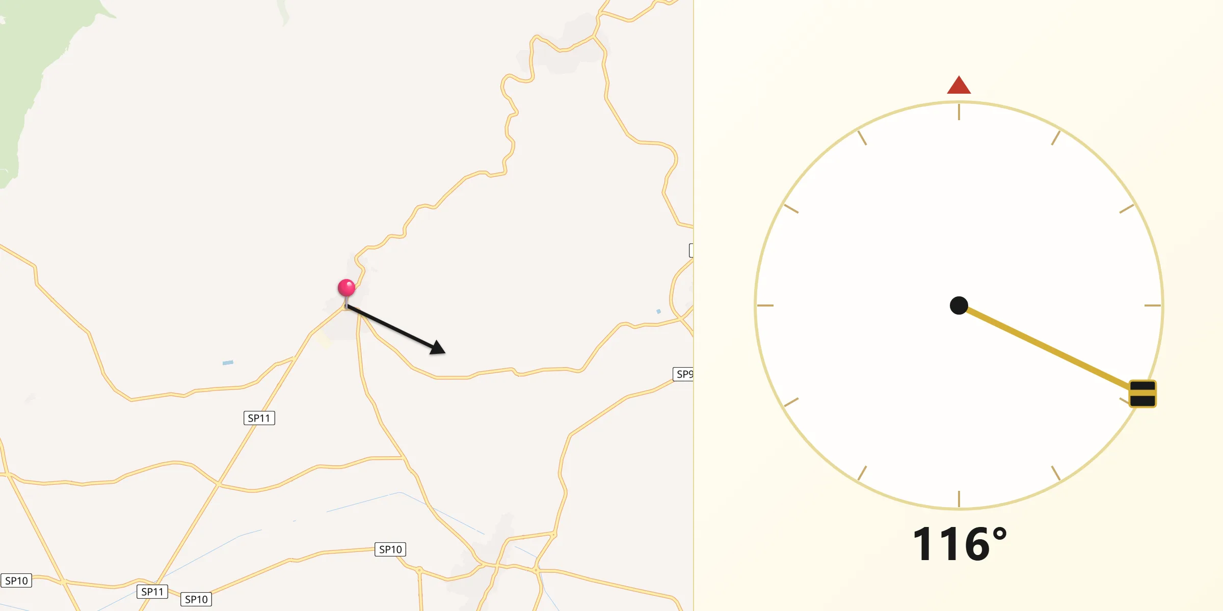 Direzione della Qibla da Narbolia