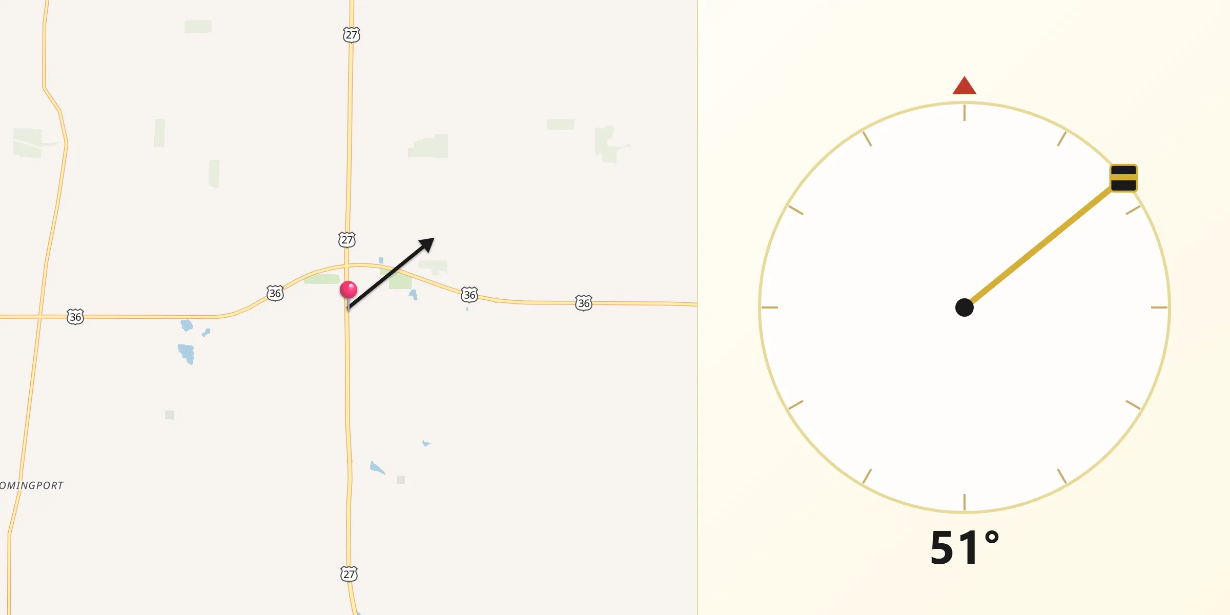 Qibla Direction from Lynn