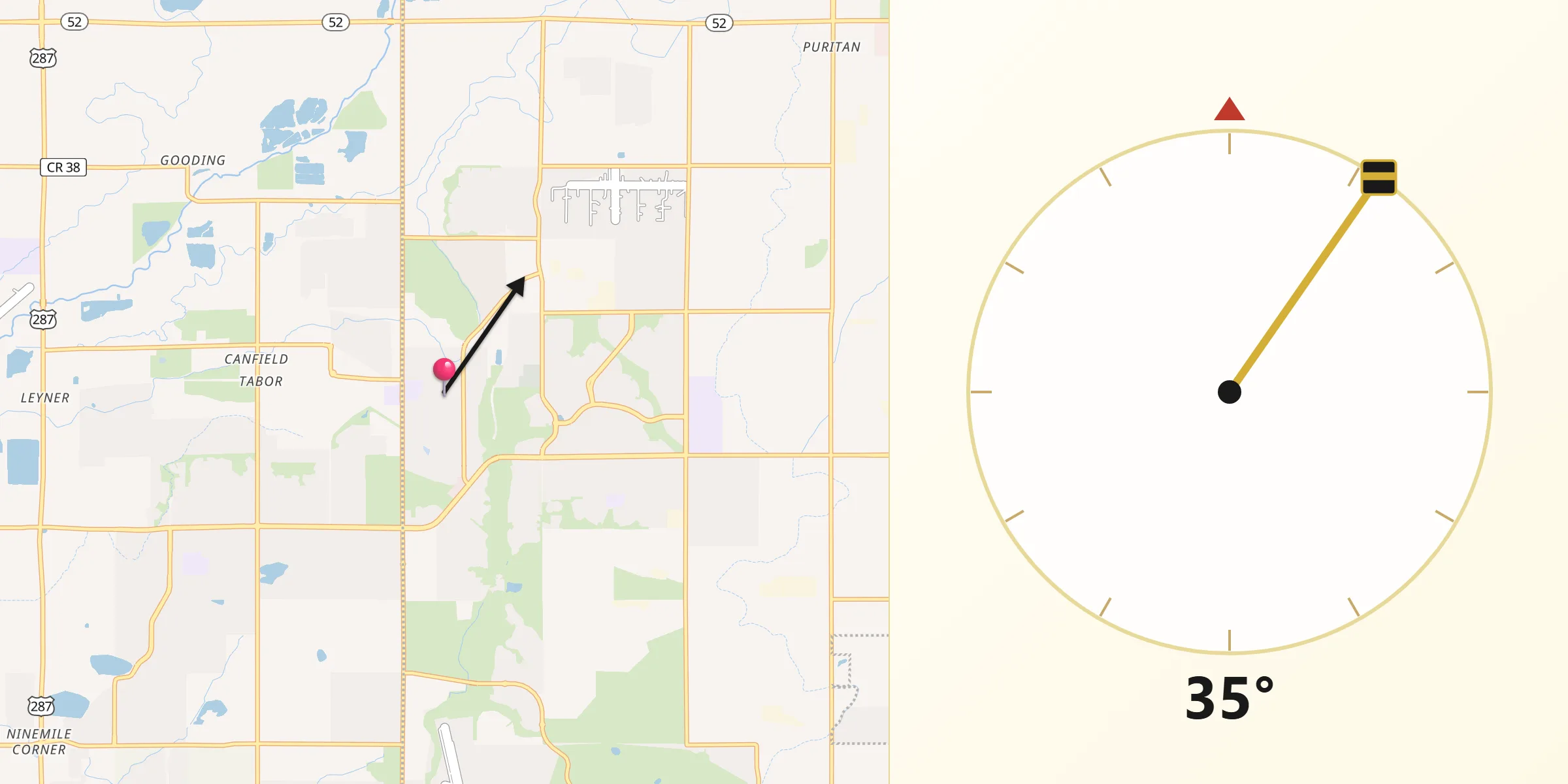 Qibla Direction from Erie