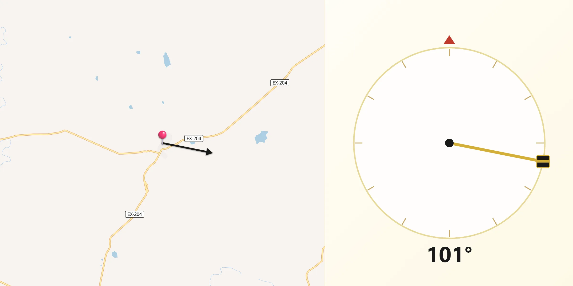 Dirección de la Qibla desde Calzadilla