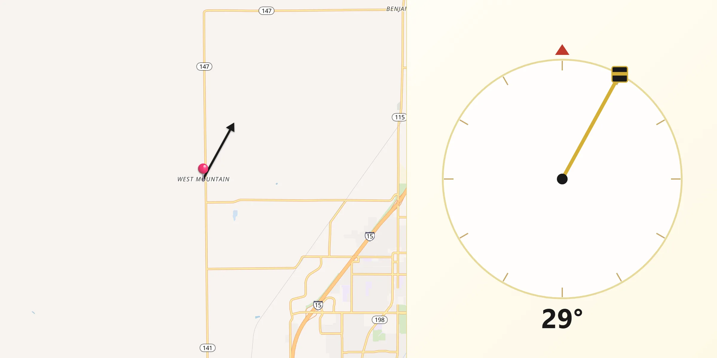 Qibla Direction from West Mountain