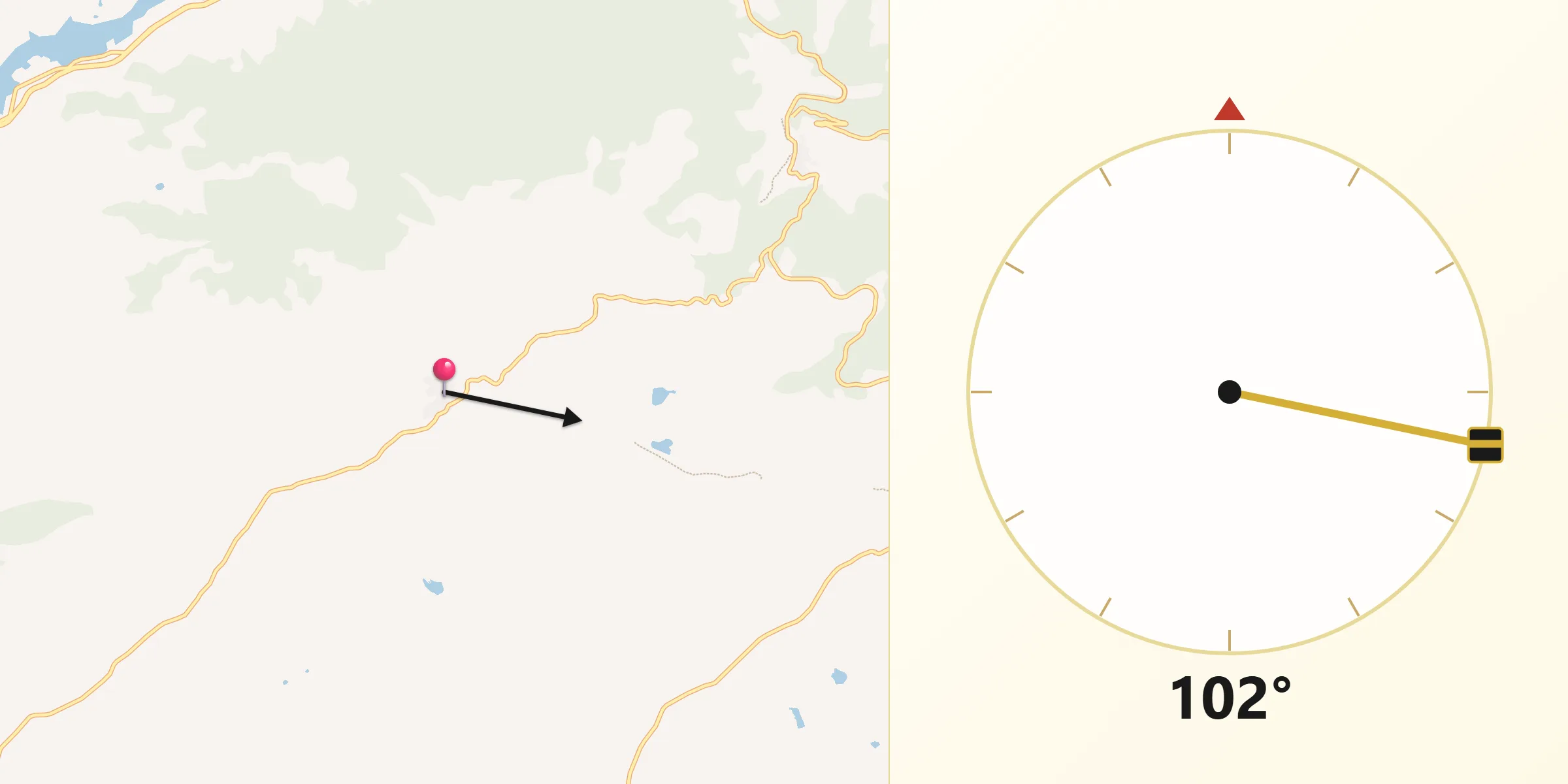 Dirección de la Qibla desde Gargüera