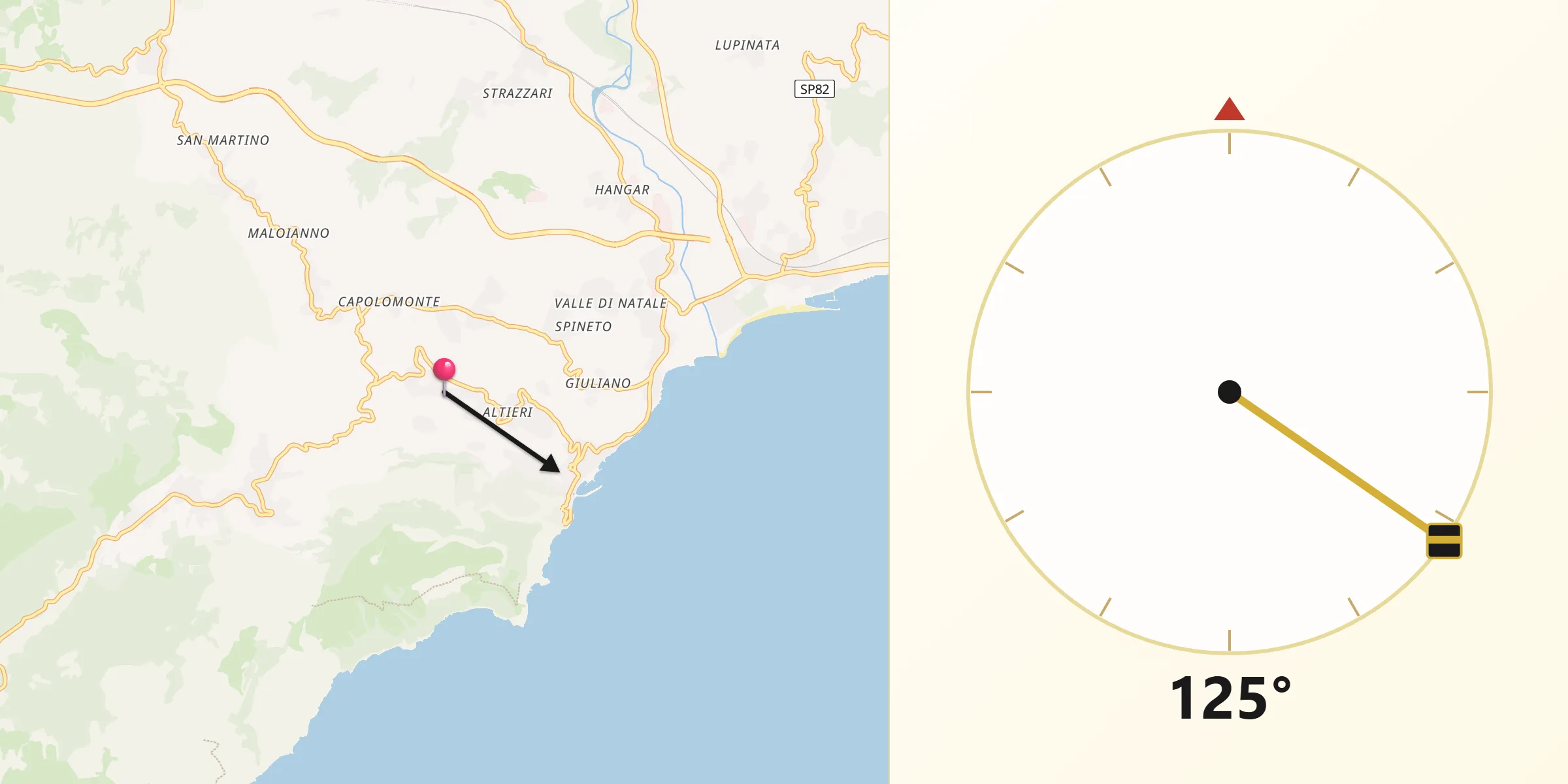 Direzione della Qibla da Scario