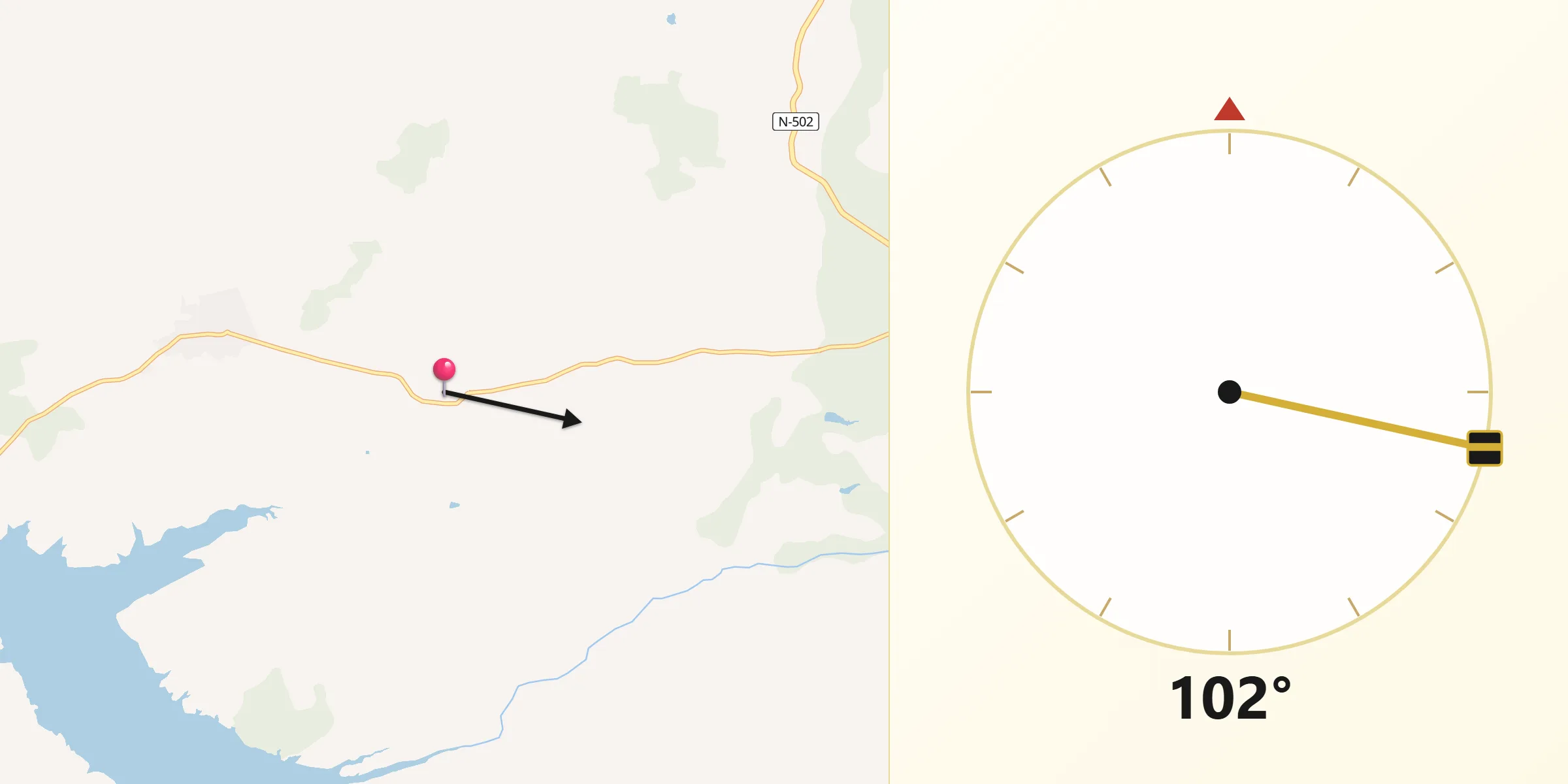 Dirección de la Qibla desde Parrillas