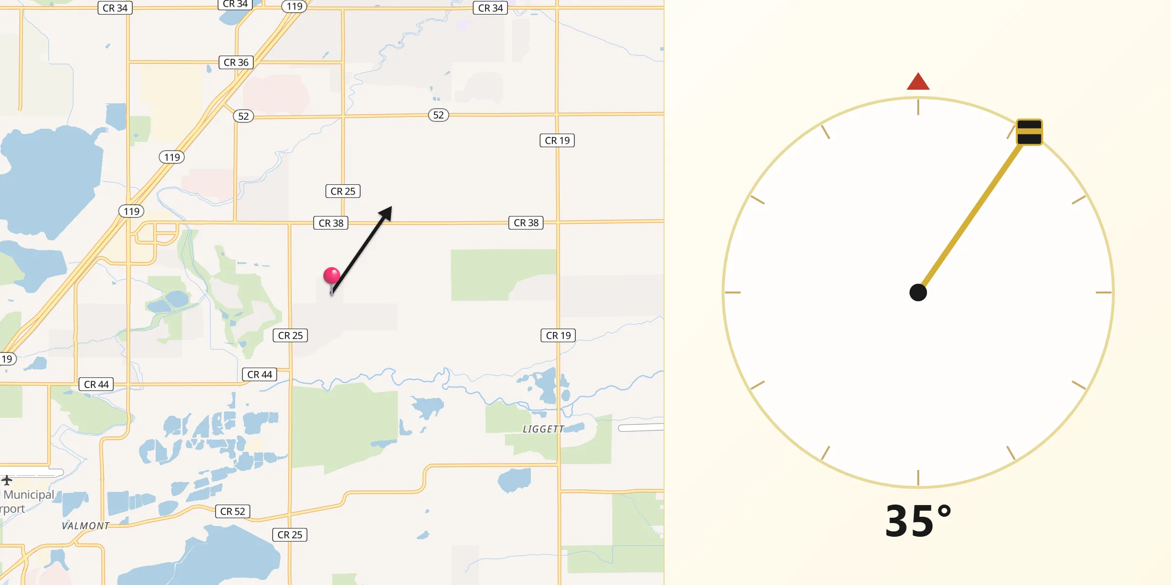 Qibla Direction from Gunbarrel