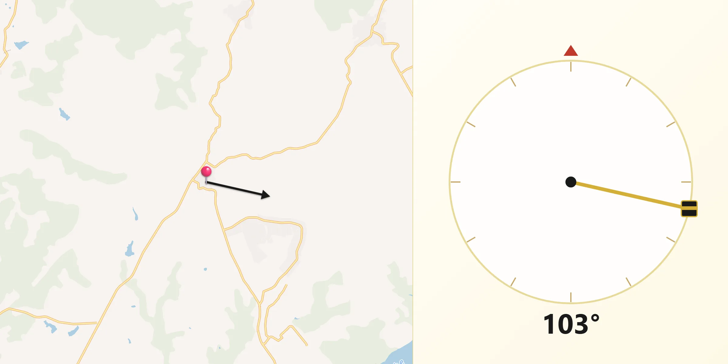 Dirección de la Qibla desde San Román de los Montes