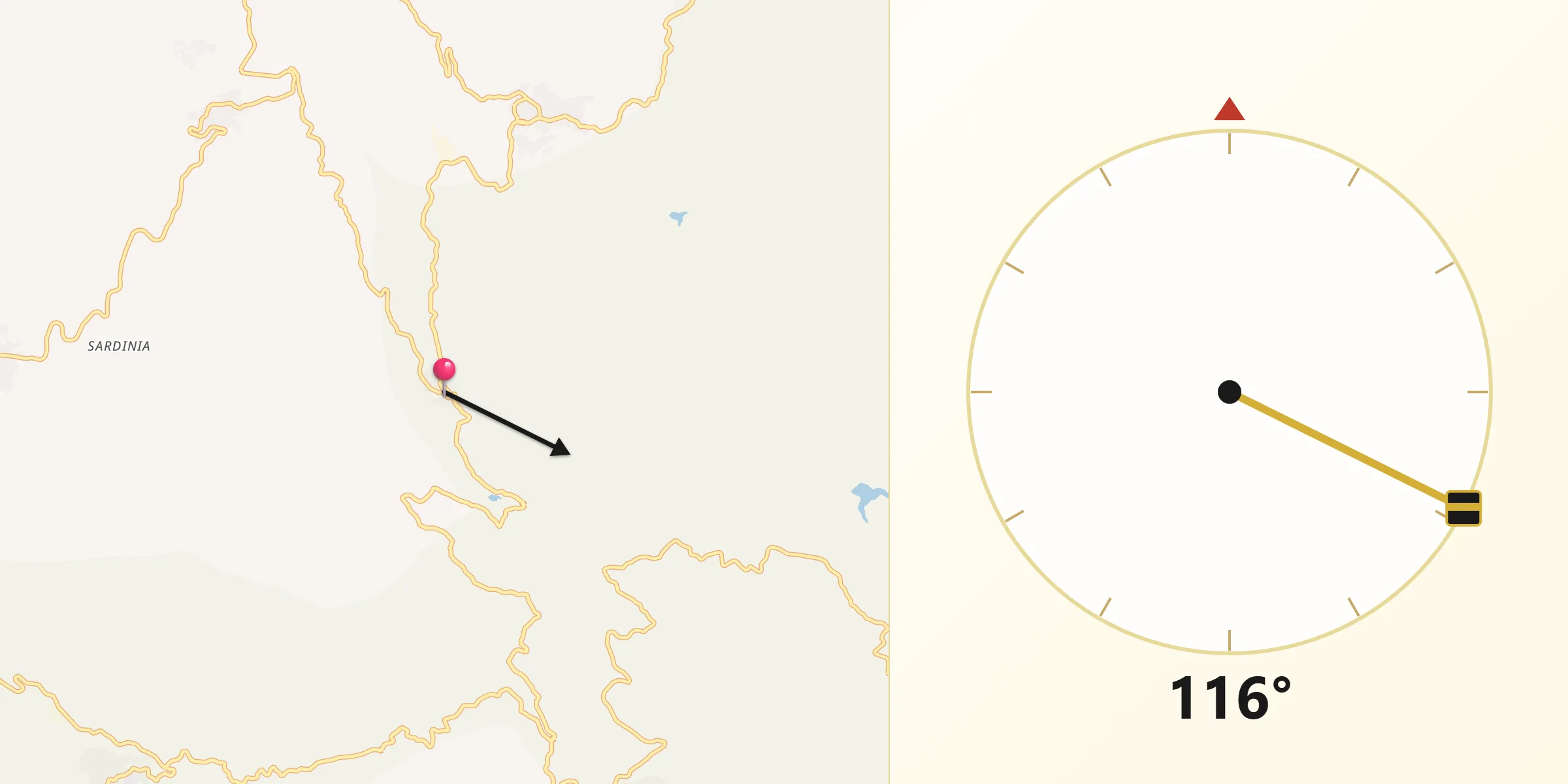 Direzione della Qibla da Tiana