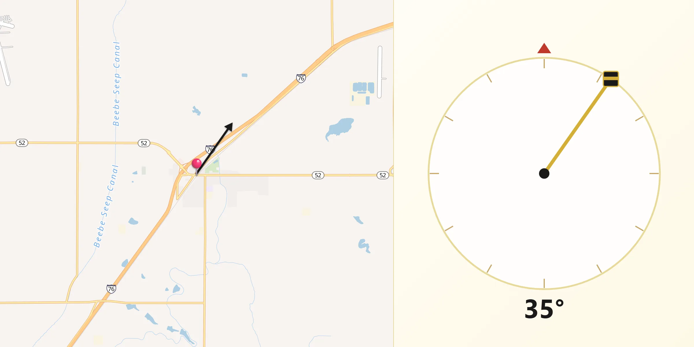 Qibla Direction from Hudson