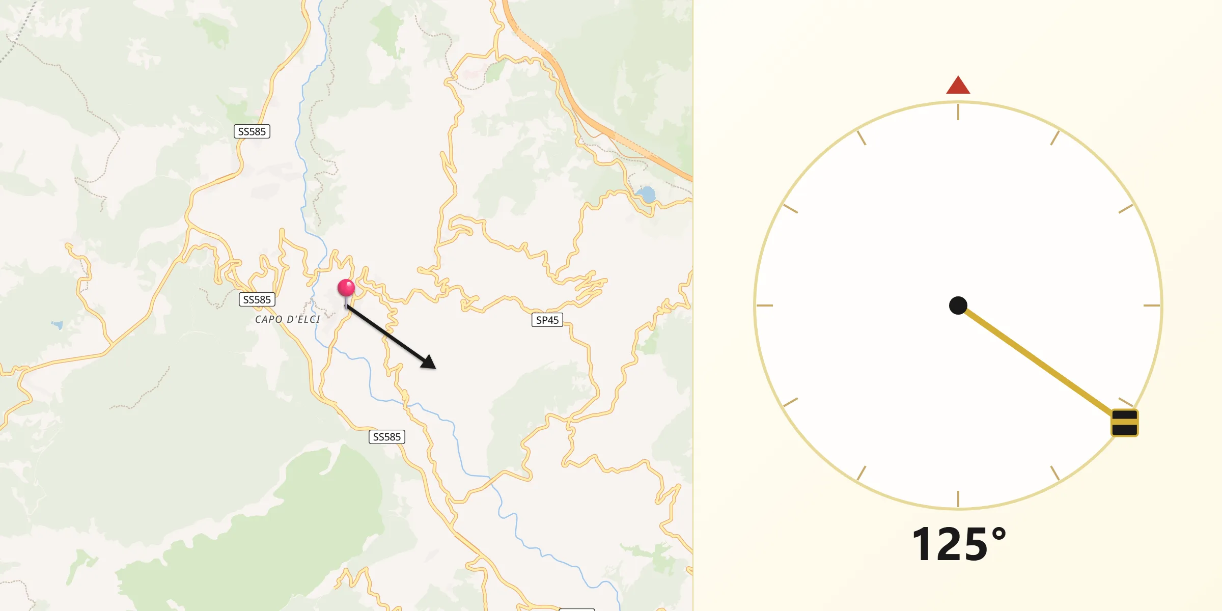 Direzione della Qibla da Rivello