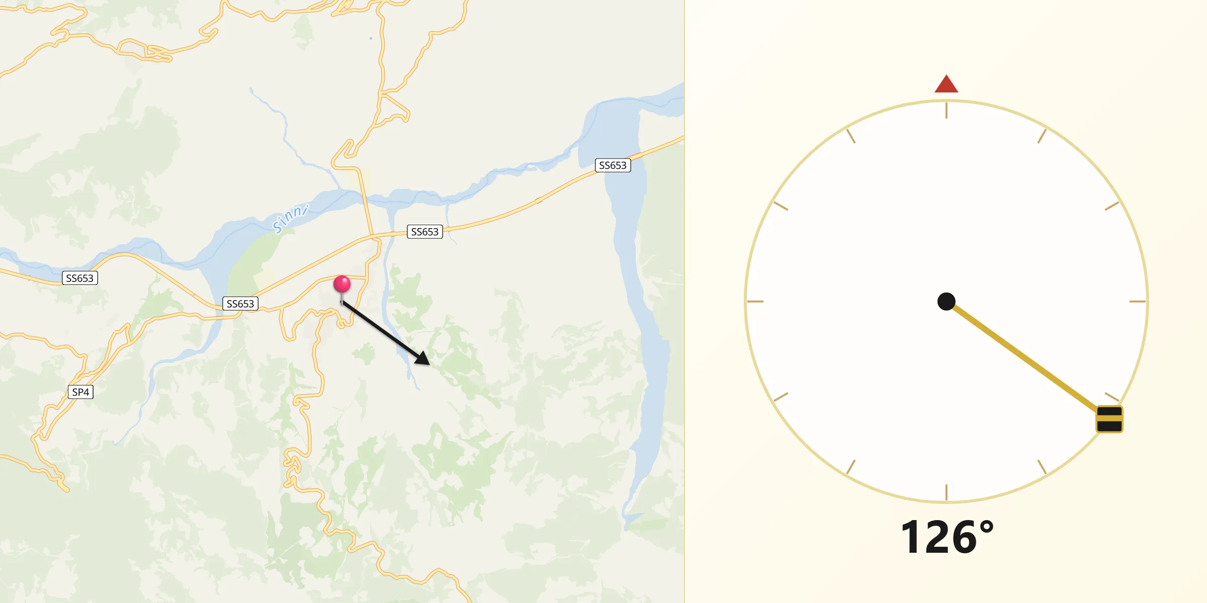 Direzione della Qibla da Francavilla in Sinni