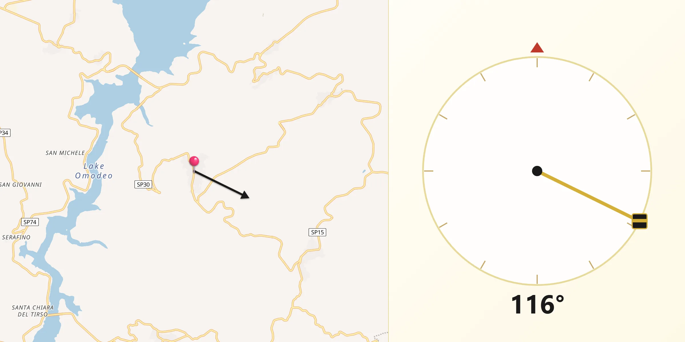 Direzione della Qibla da Ardauli