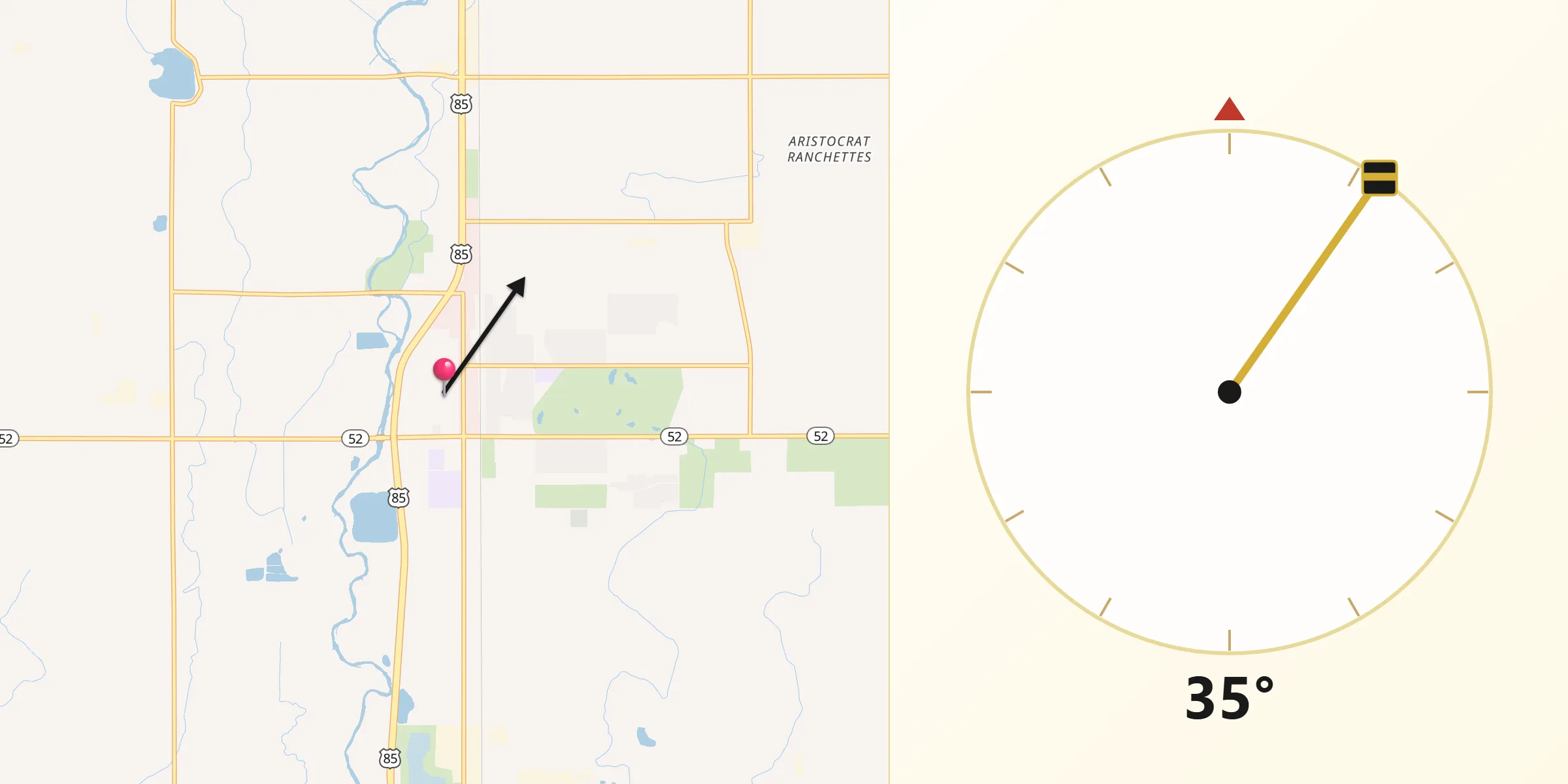 Qibla Direction from Fort Lupton