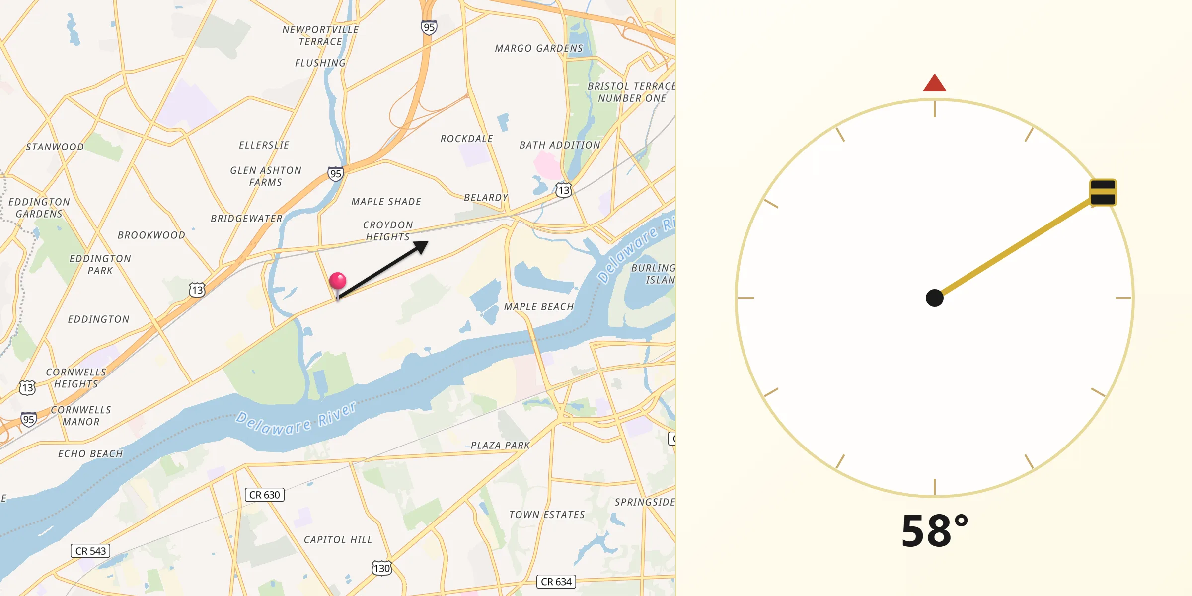 Qibla Direction from Croydon