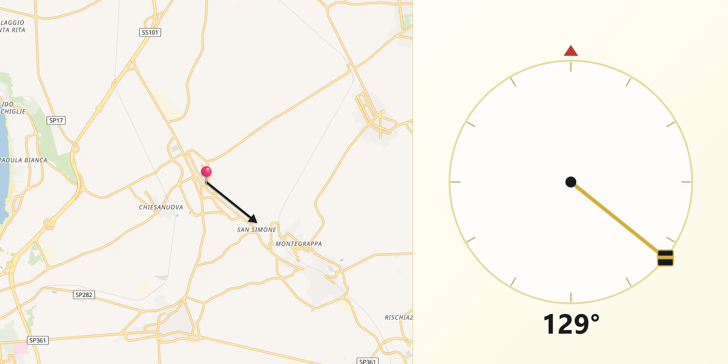Direzione della Qibla da Sannicola