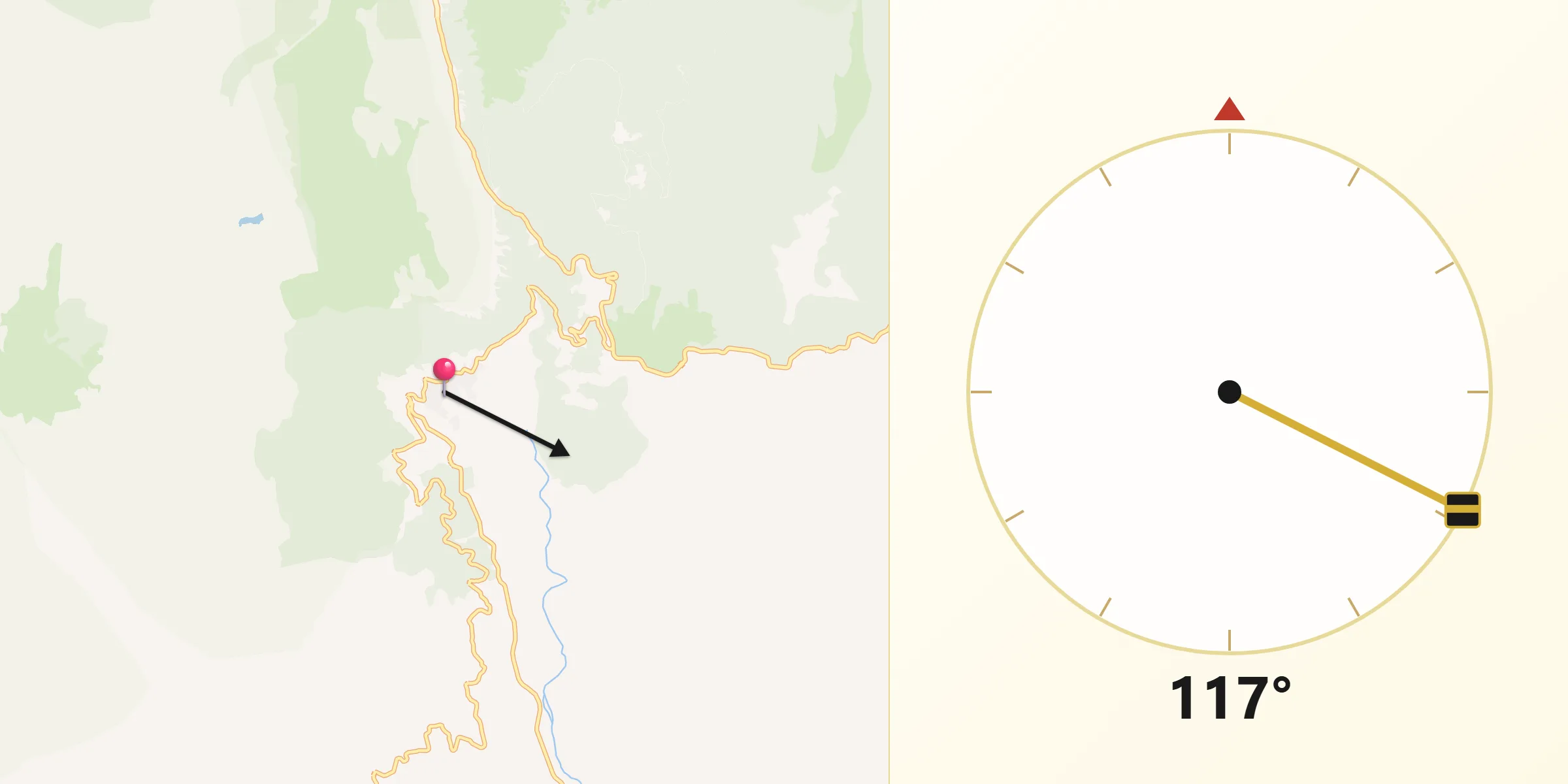 Direzione della Qibla da Urzulei