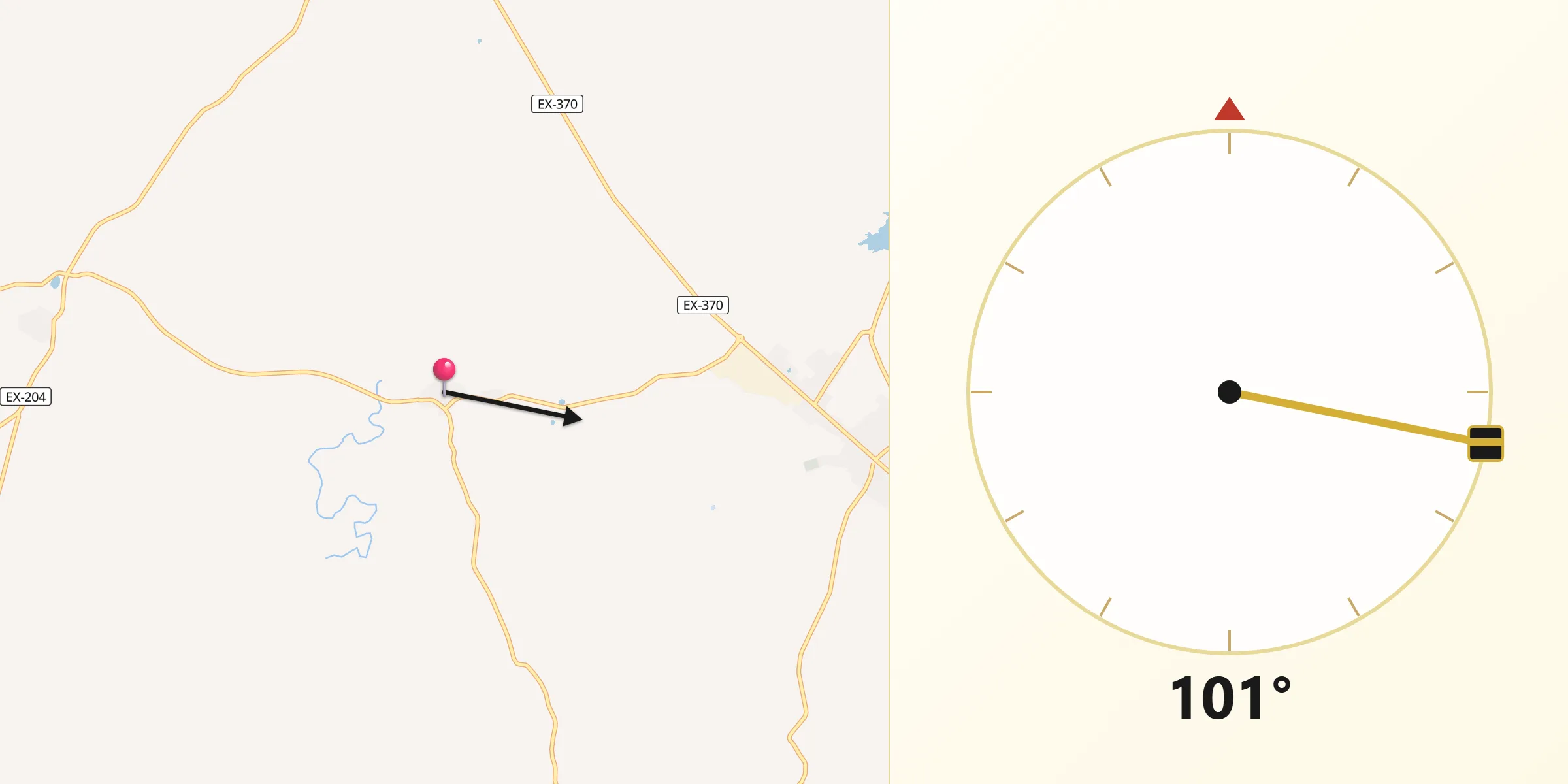 Dirección de la Qibla desde Guijo de Galisteo