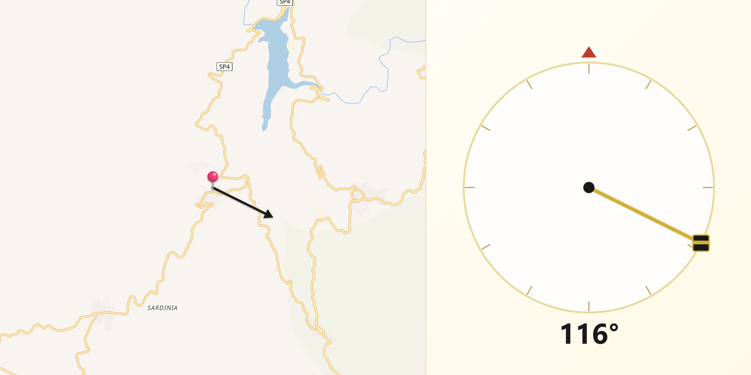 Direzione della Qibla da Teti