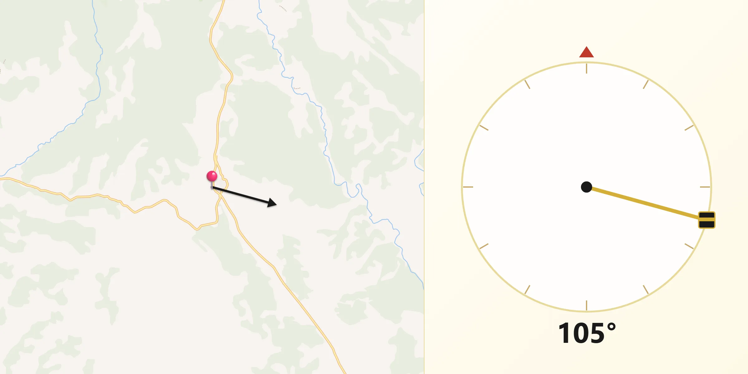 Dirección de la Qibla desde Campillos-Sierra
