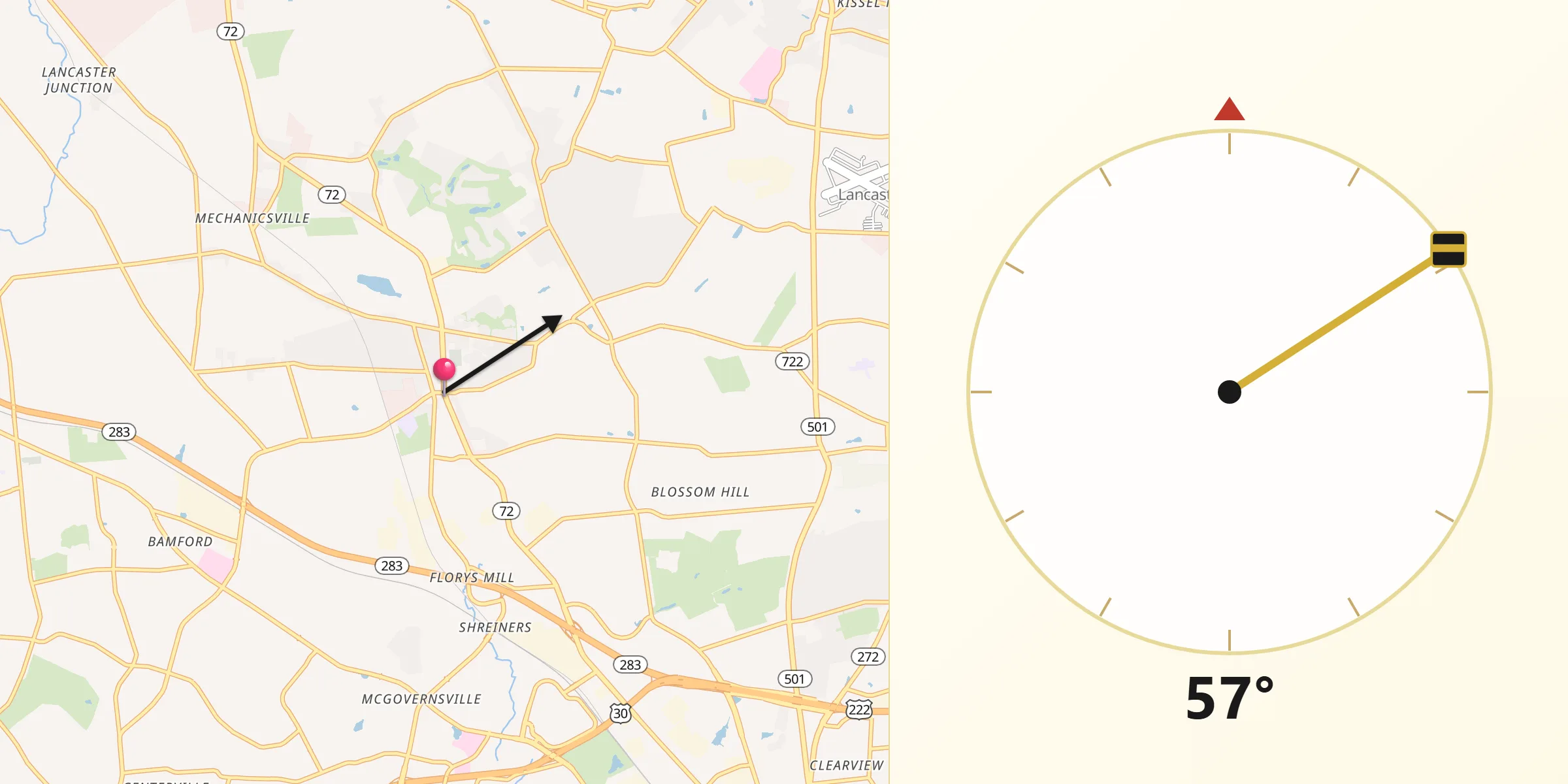 Qibla Direction from East Petersburg