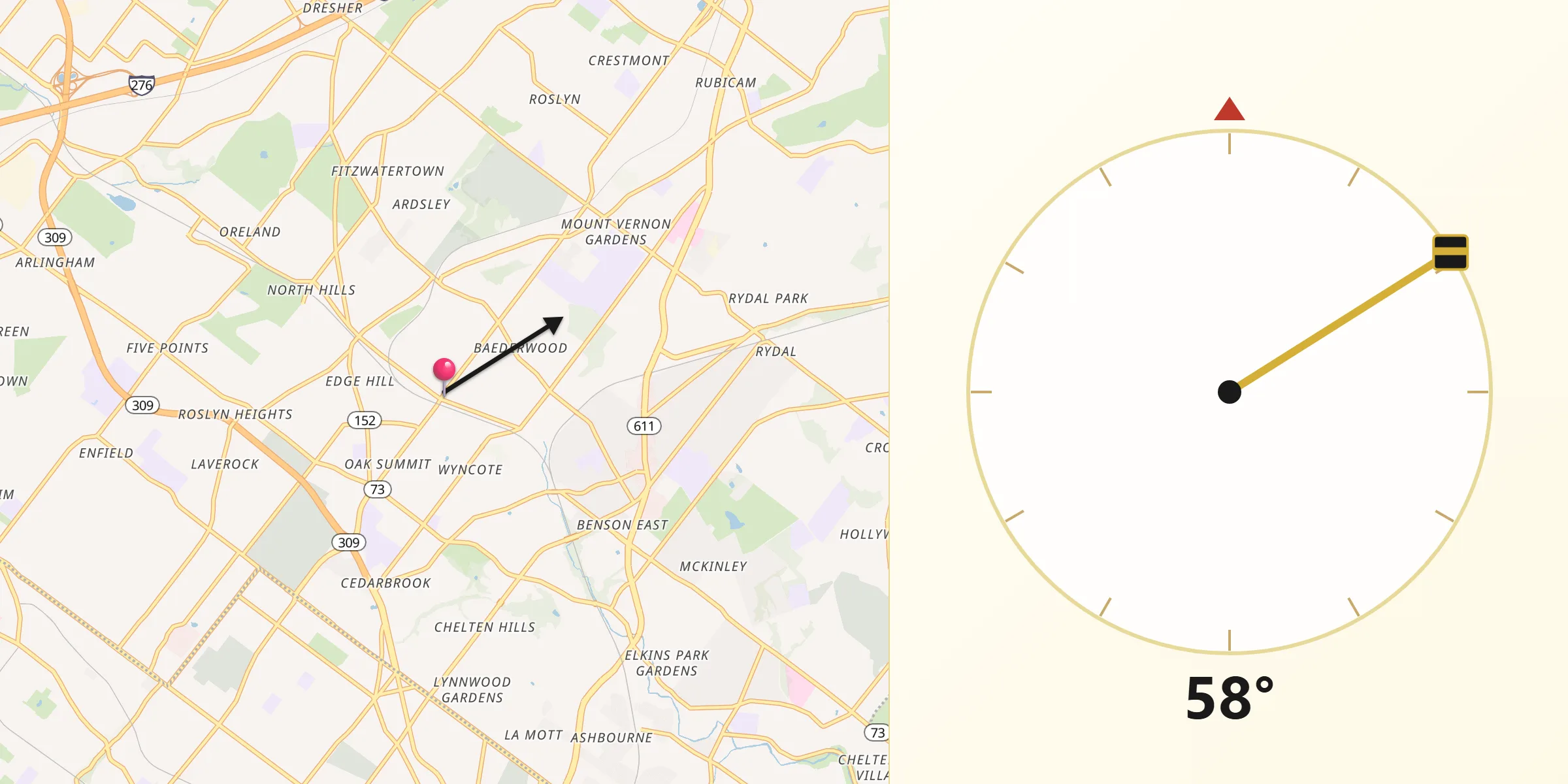 Qibla Direction from Glenside